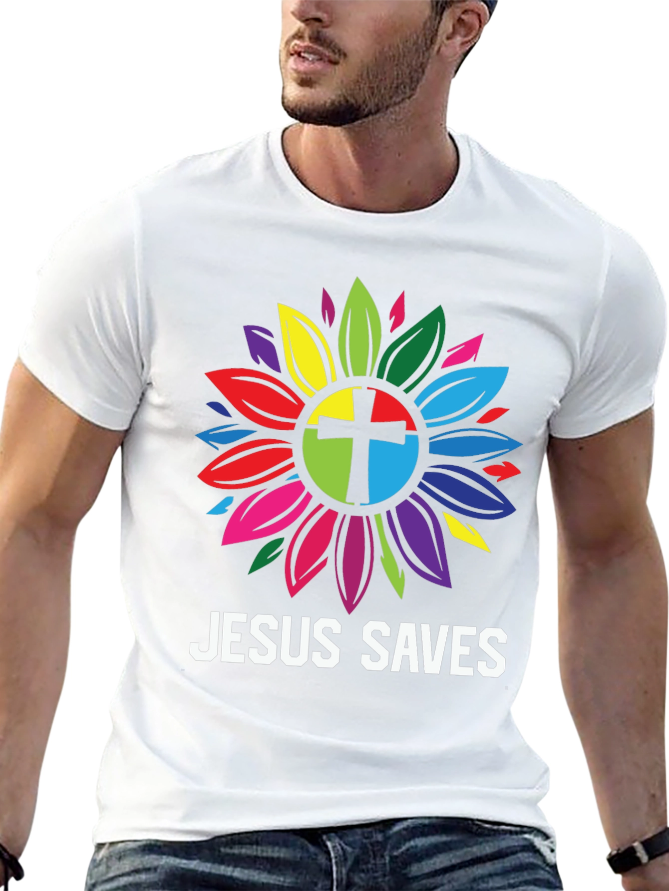 Jesus Saves Sunflower Graphic Tee