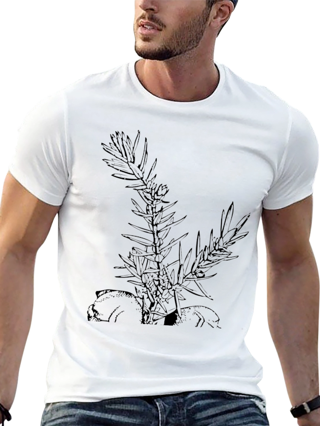 Botanical Graphic Black T-Shirt