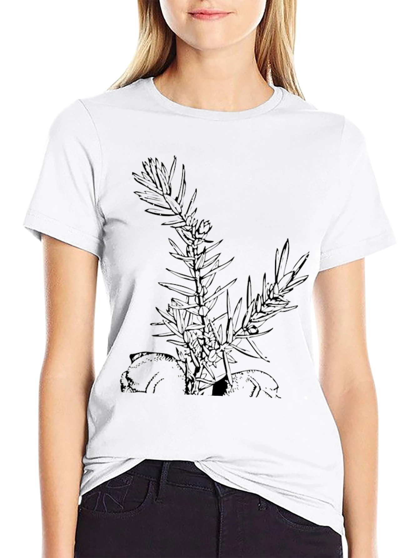 Botanical Graphic Black T-Shirt