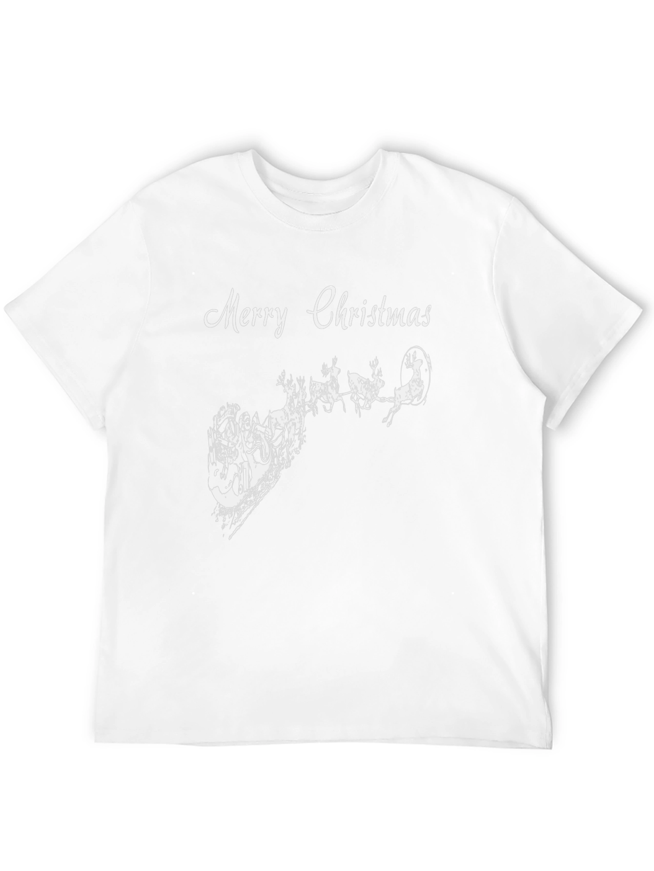 Merry Christmas Santa Reindeer Black T-Shirt