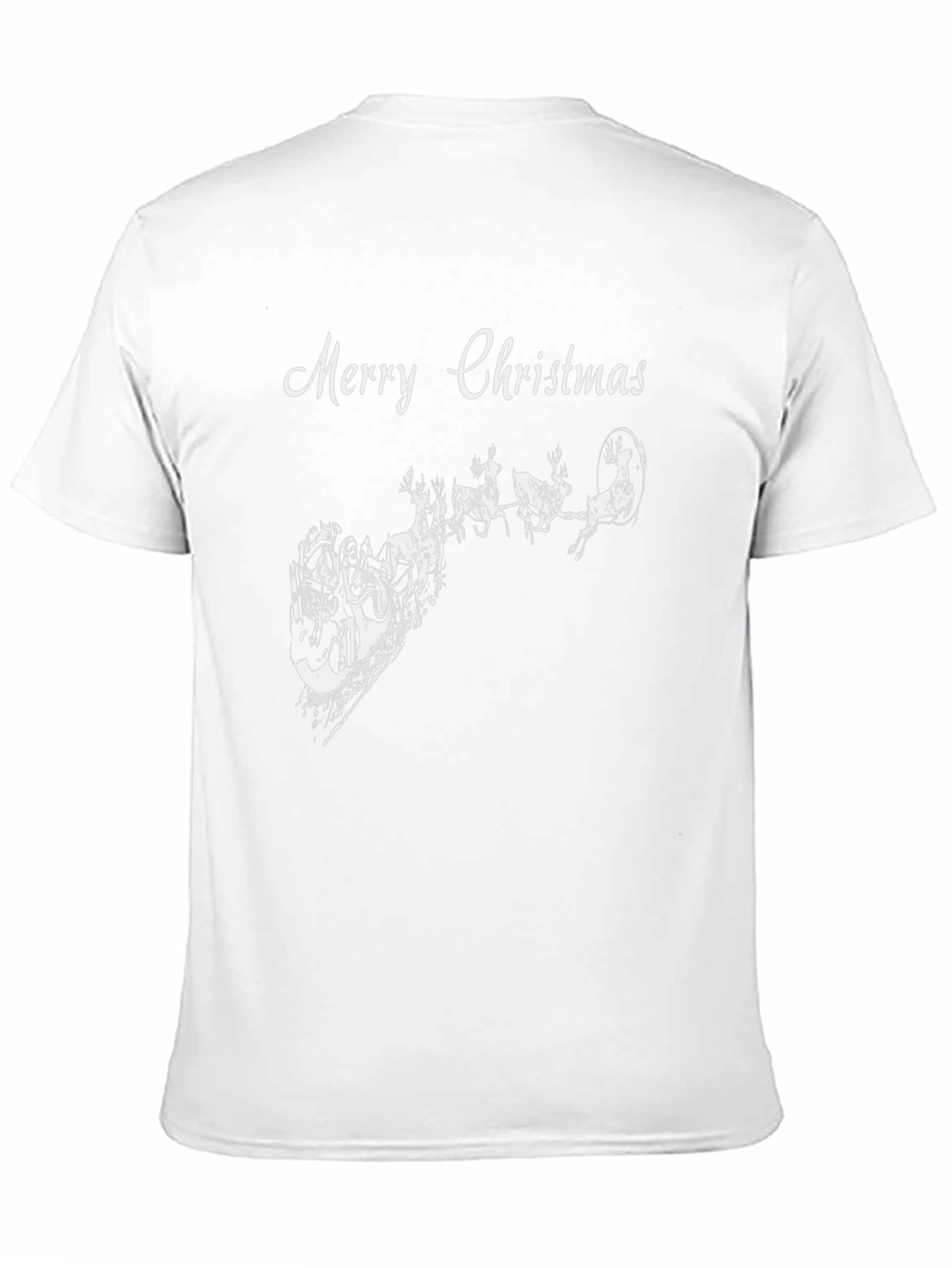 Merry Christmas Santa Reindeer Black T-Shirt