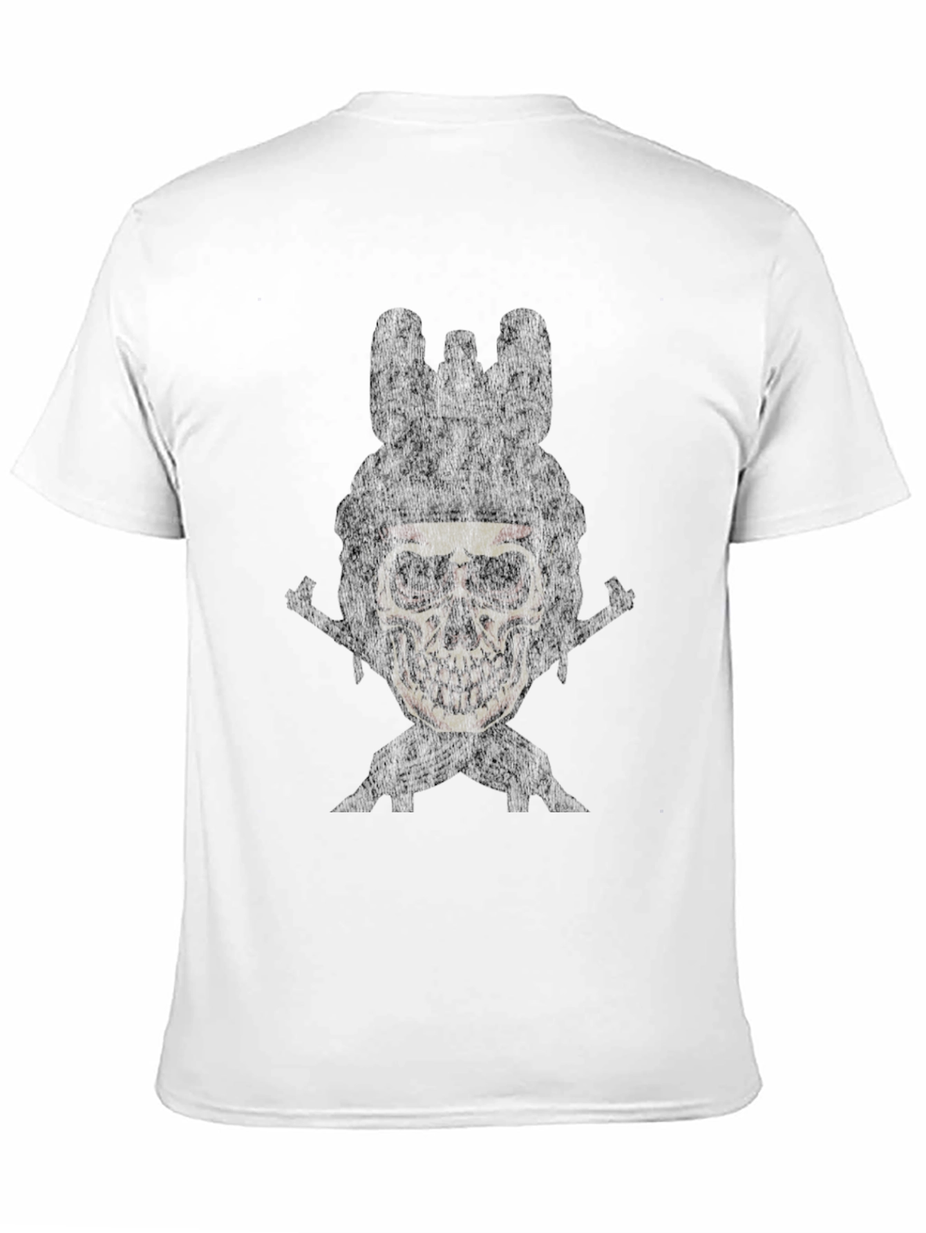 Skull Soldier Graphic Tee - Mens Black Cotton T-Shirt
