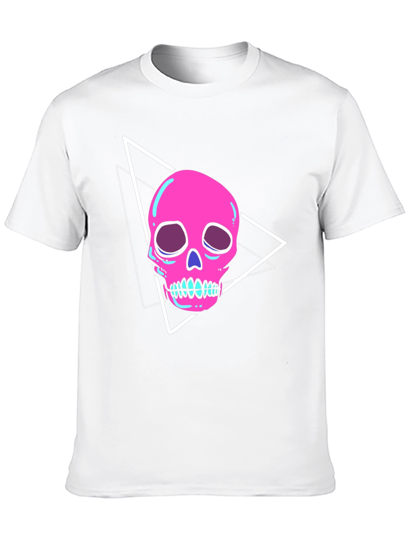 Edgy Pink Skull Graphic Tee - Modern Streetwear