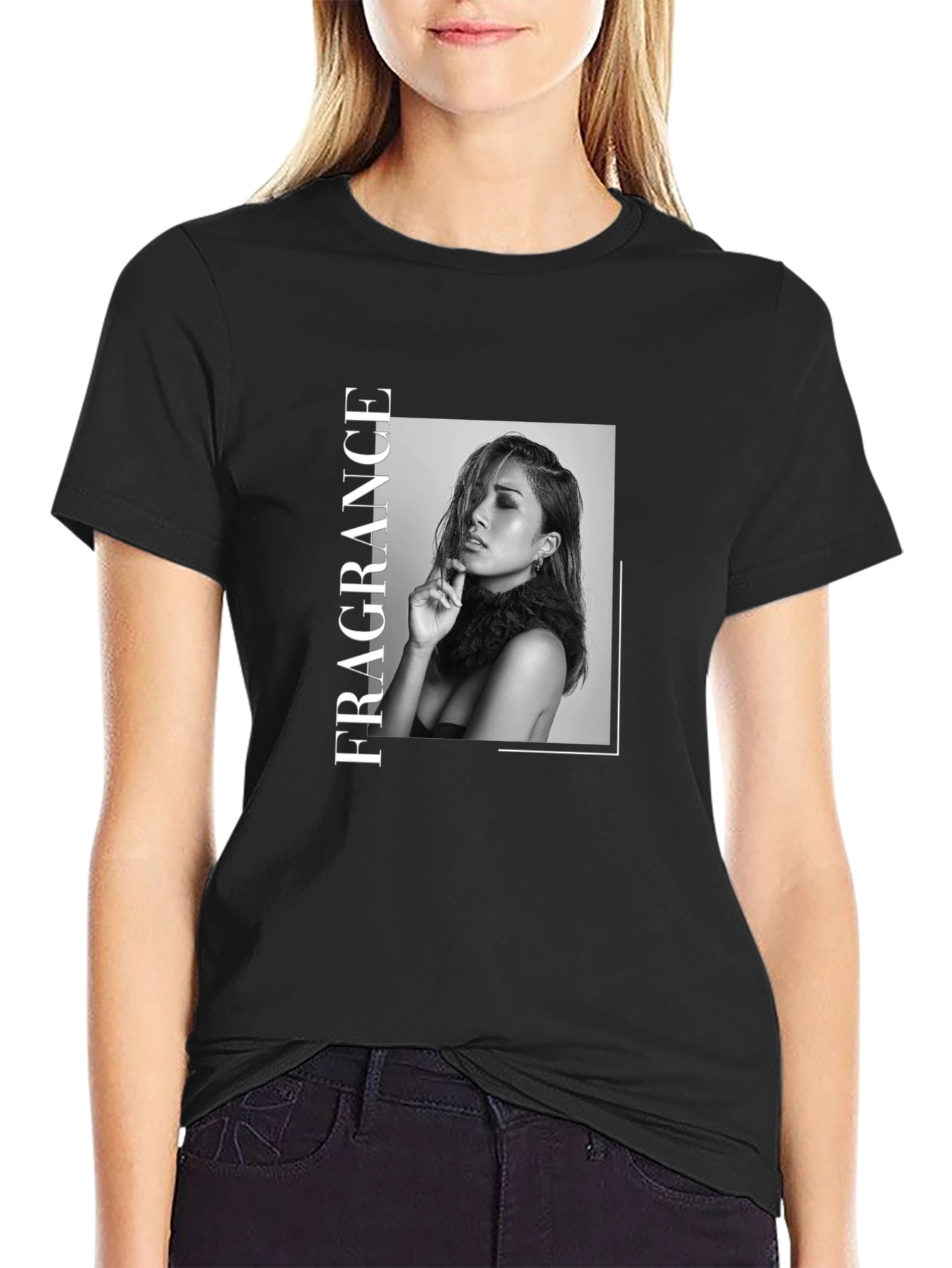 Fragrance Graphic Print Black T-Shirt