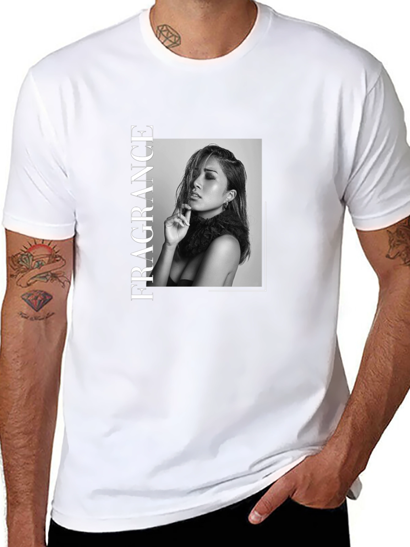 Fragrance Graphic Print Black T-Shirt
