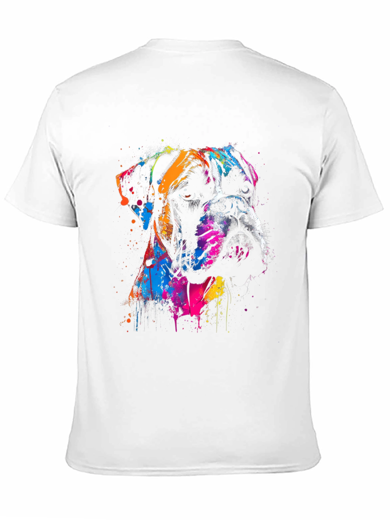 Boxer Dog Art Print Black T-Shirt