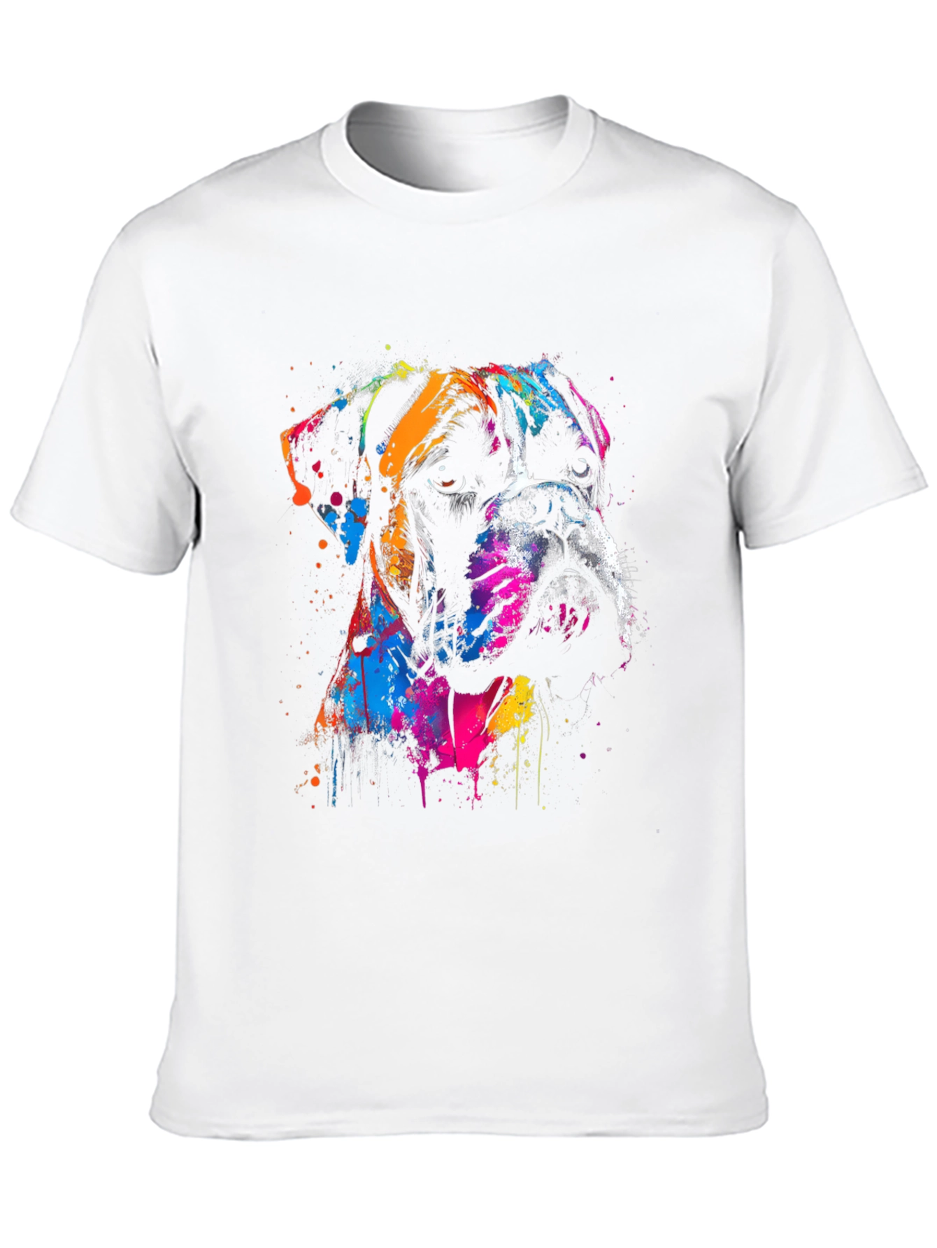 Boxer Dog Art Print Black T-Shirt