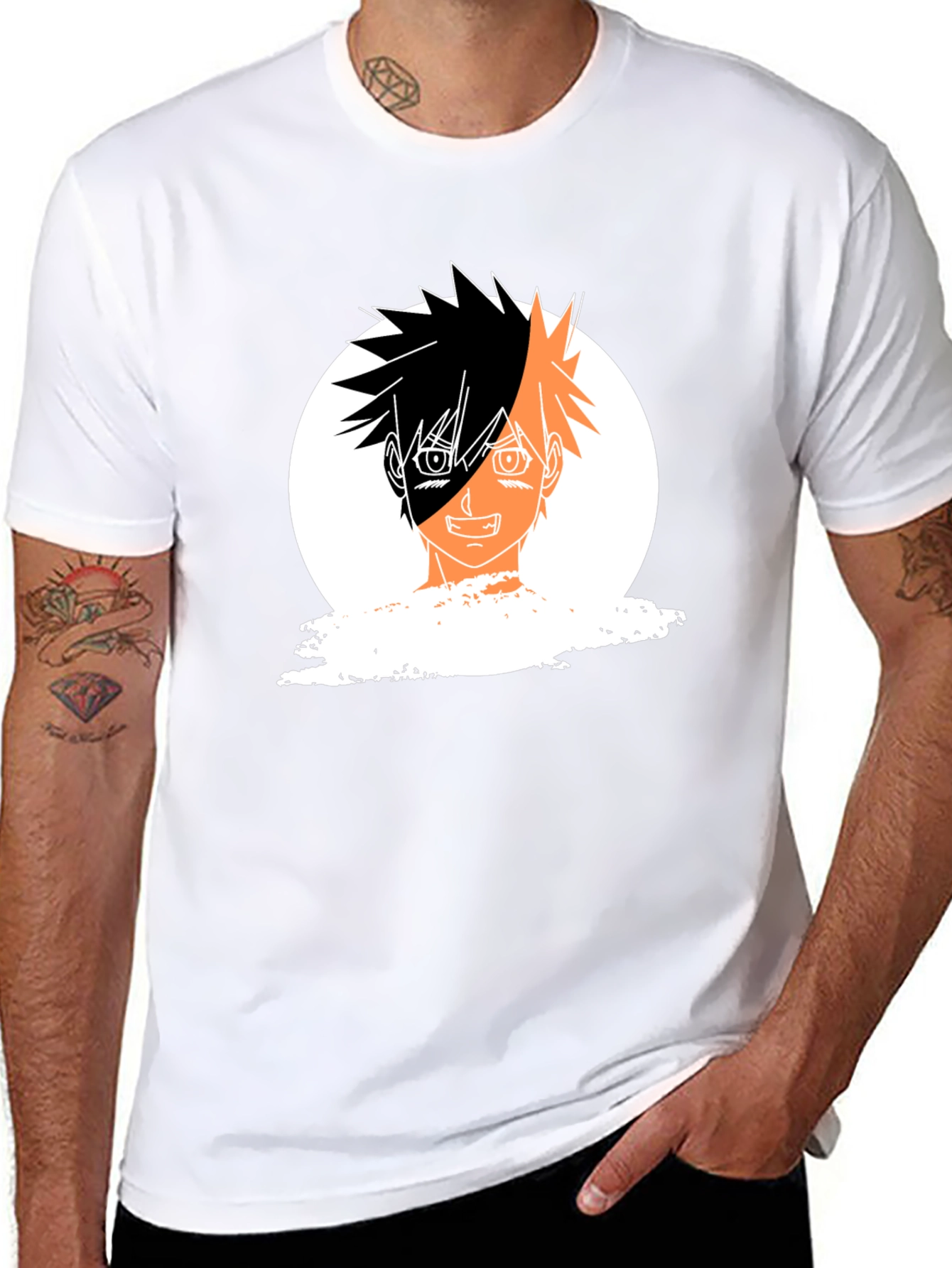 Anime Portrait Graphic Black T-Shirt