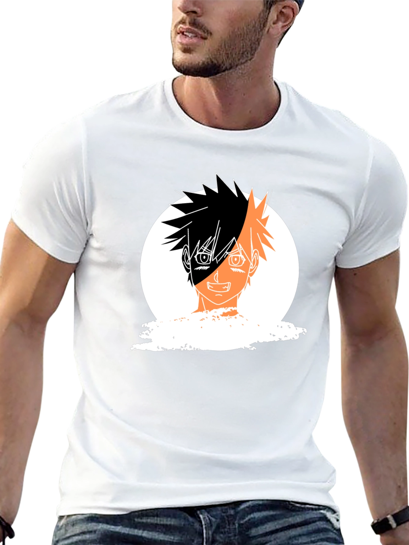 Anime Portrait Graphic Black T-Shirt