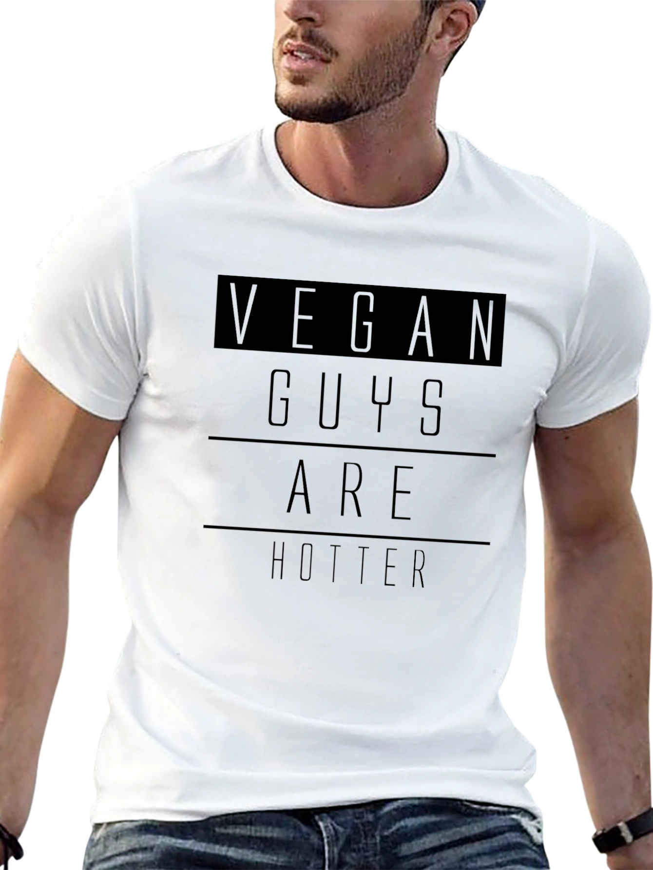 Vegan Guys are Hotter Graphic T-Shirt - Black