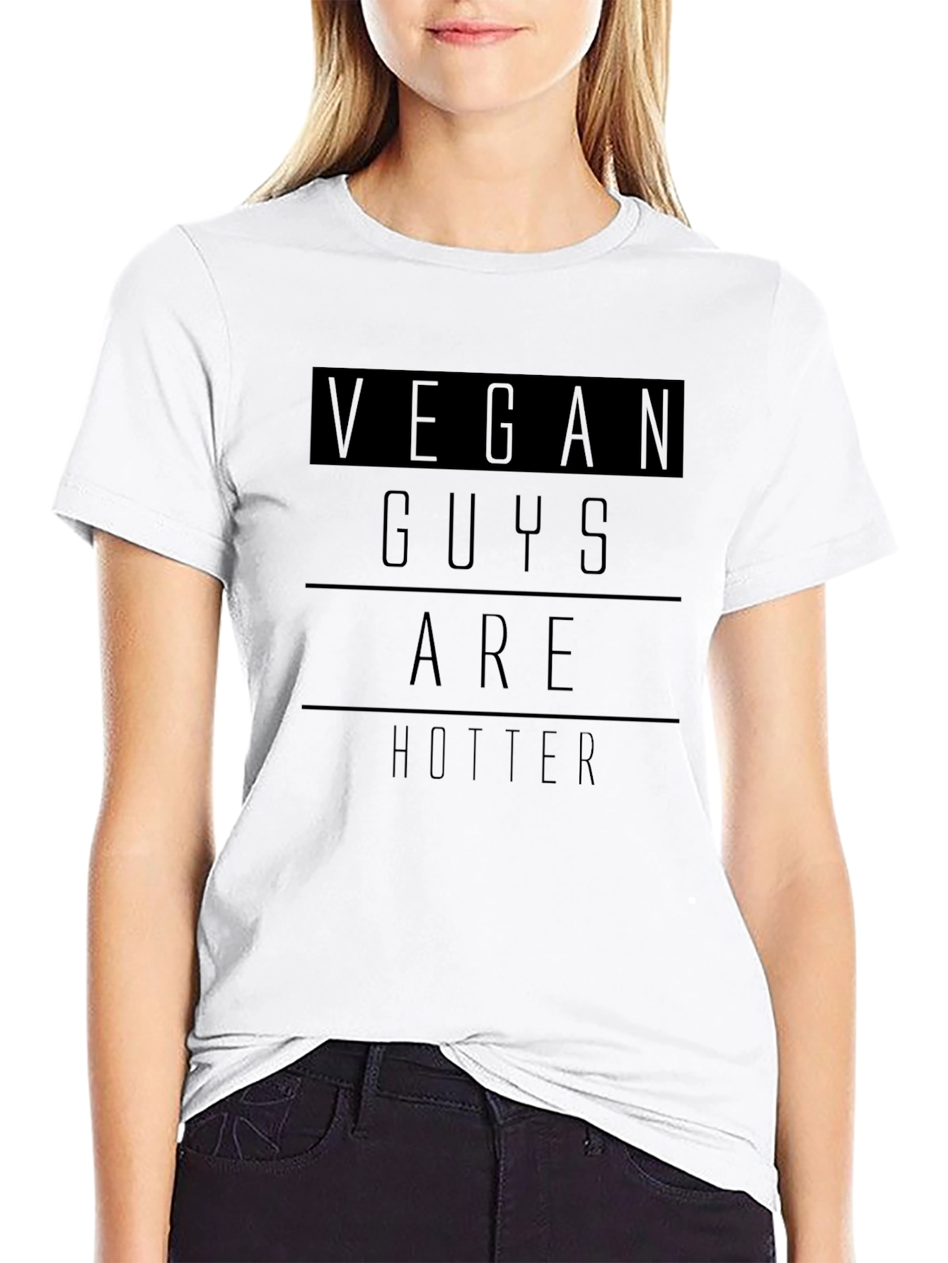 Vegan Guys are Hotter Graphic T-Shirt - Black