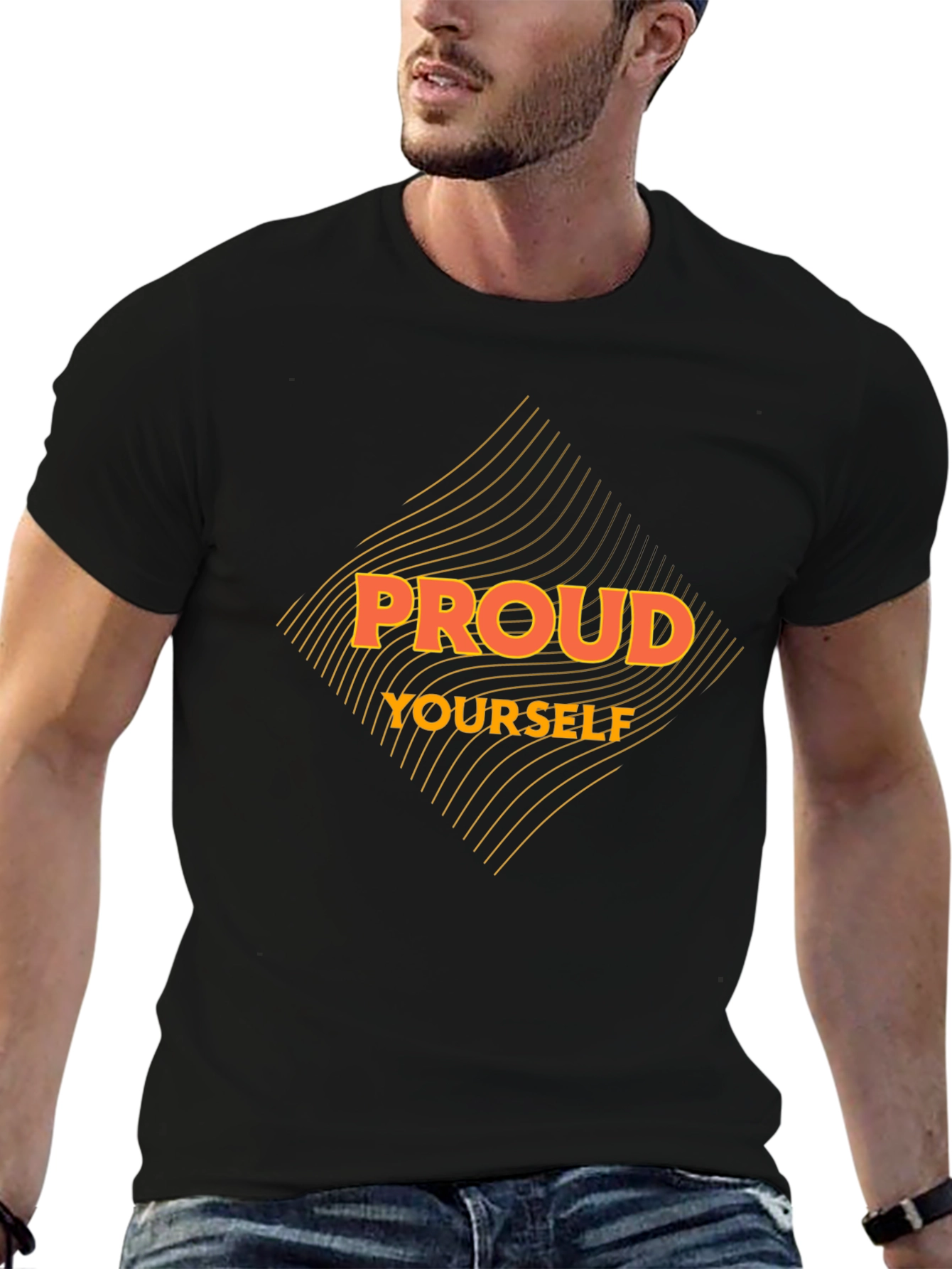 Proud Yourself Graphic Tee - Black Casual T-Shirt