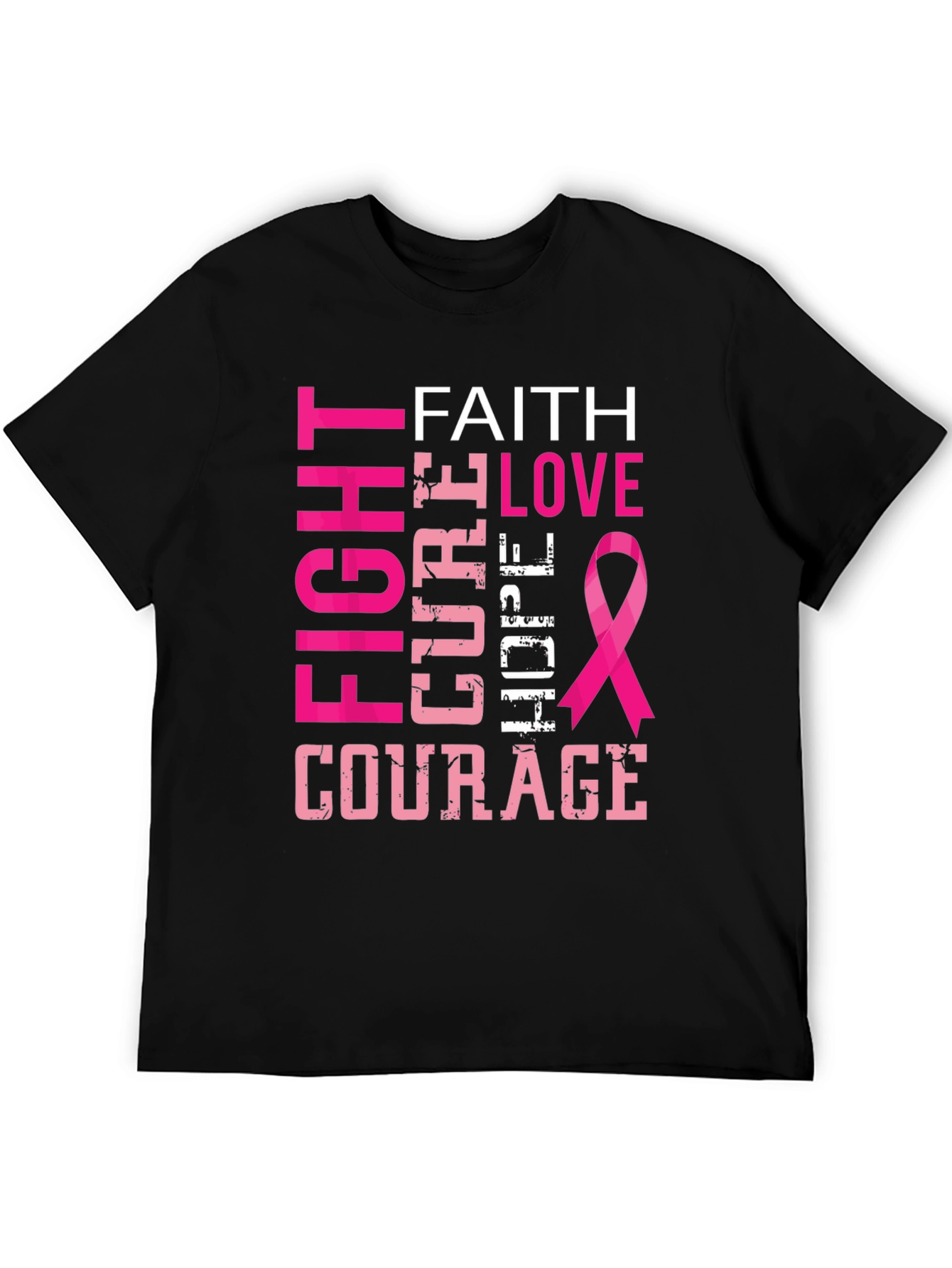 Fight Cure Love Hope Courage Breast Cancer Awareness T-Shirt