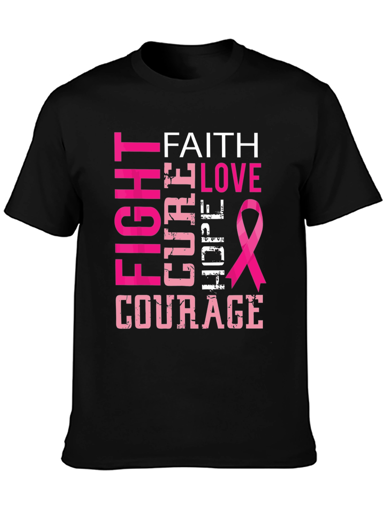 Fight Cure Love Hope Courage Breast Cancer Awareness T-Shirt