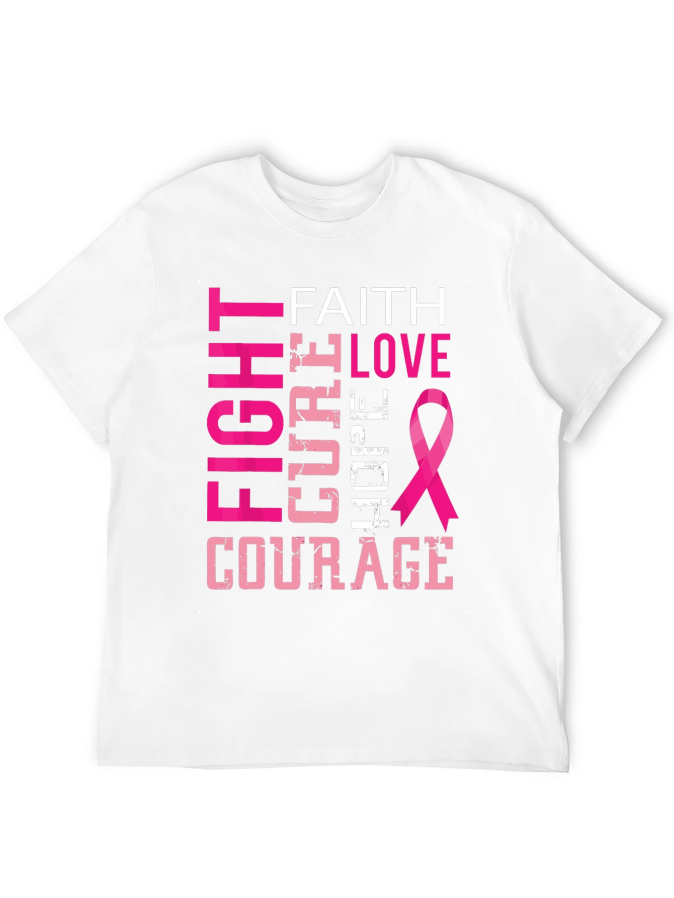 Fight Cure Love Hope Courage Breast Cancer Awareness T-Shirt