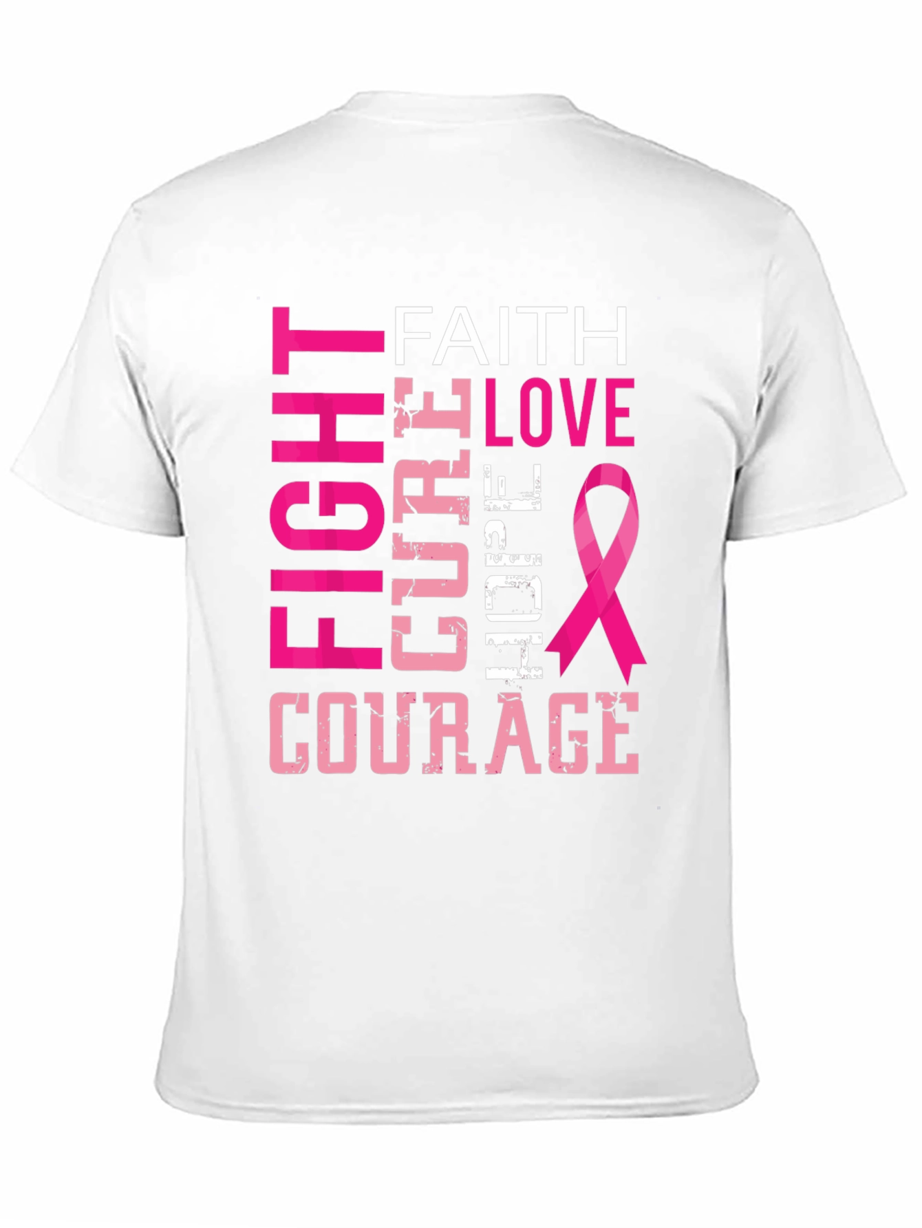 Fight Cure Love Hope Courage Breast Cancer Awareness T-Shirt