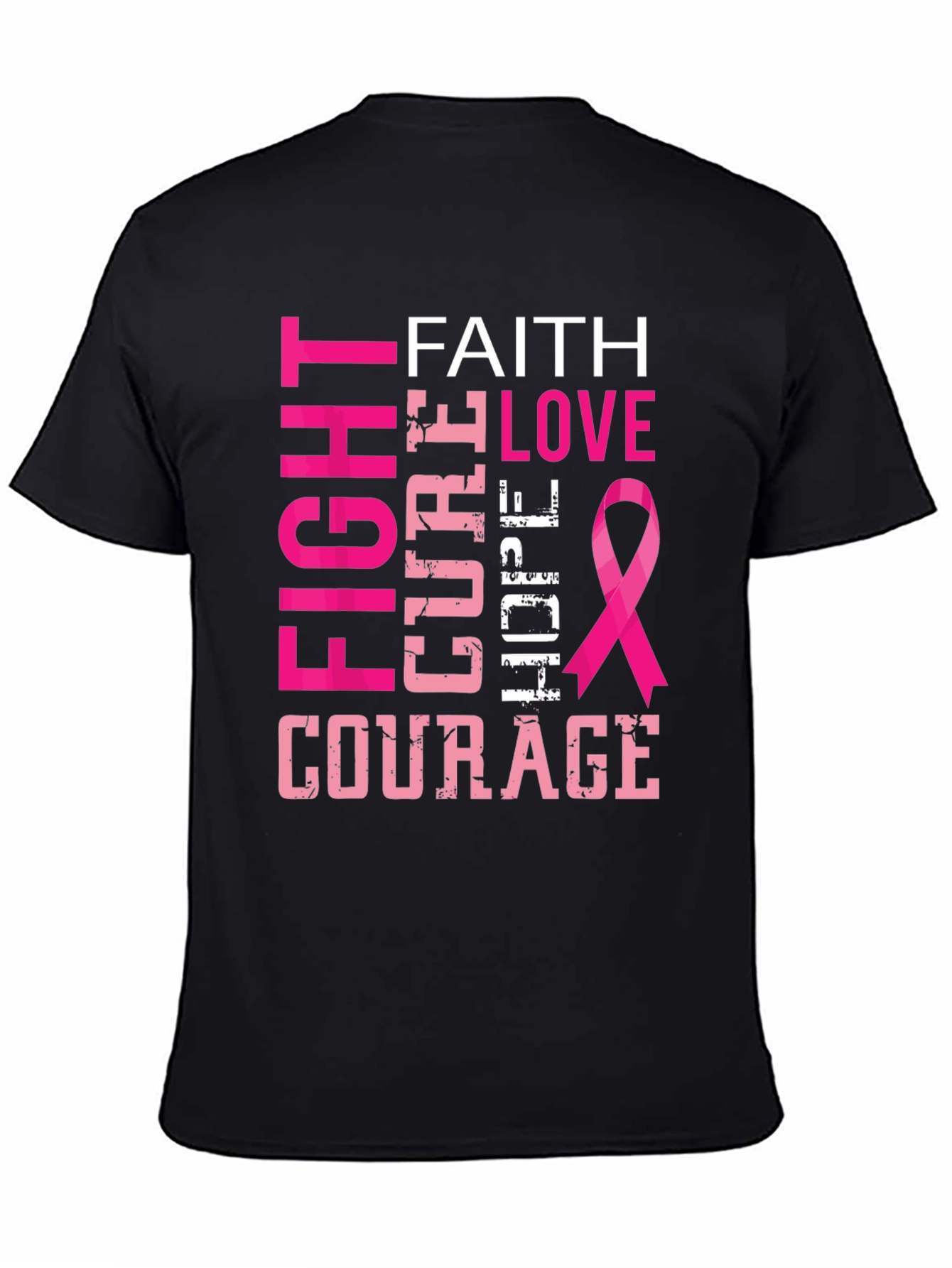 Fight Cure Love Hope Courage Breast Cancer Awareness T-Shirt
