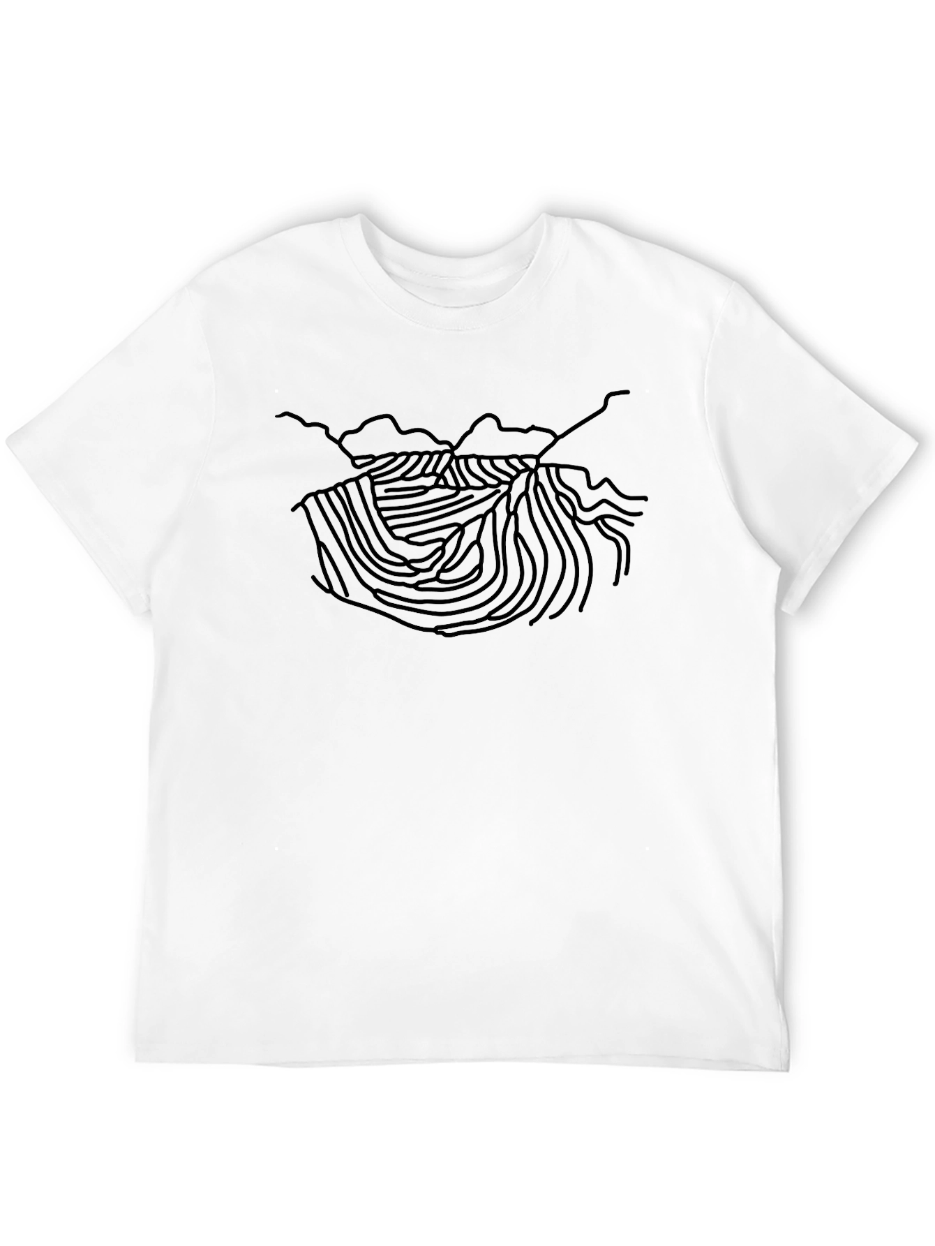 Abstract Landscape Graphic Print Black T-Shirt