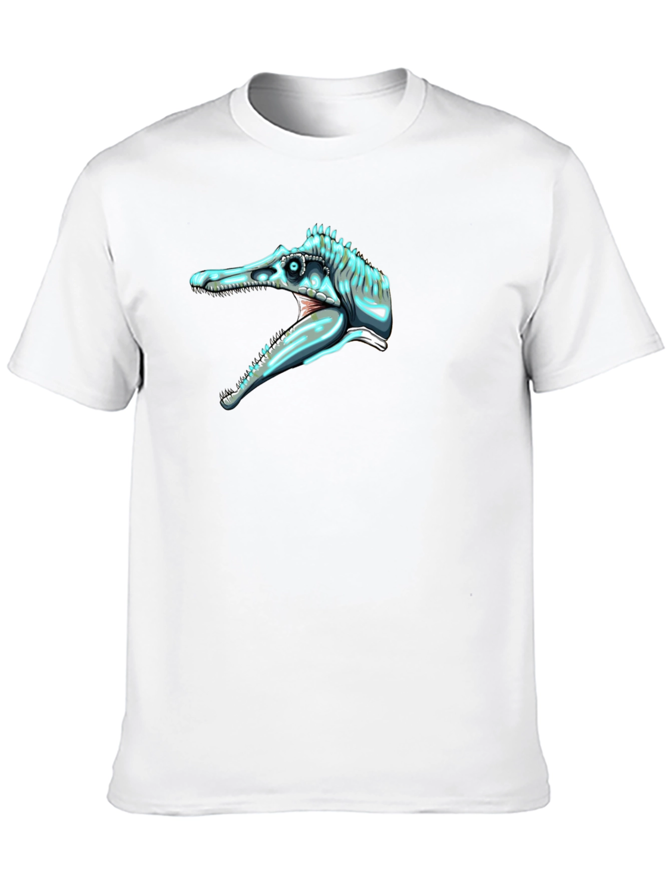 Dino Skull Graphic Tee - Black Cotton Comfort