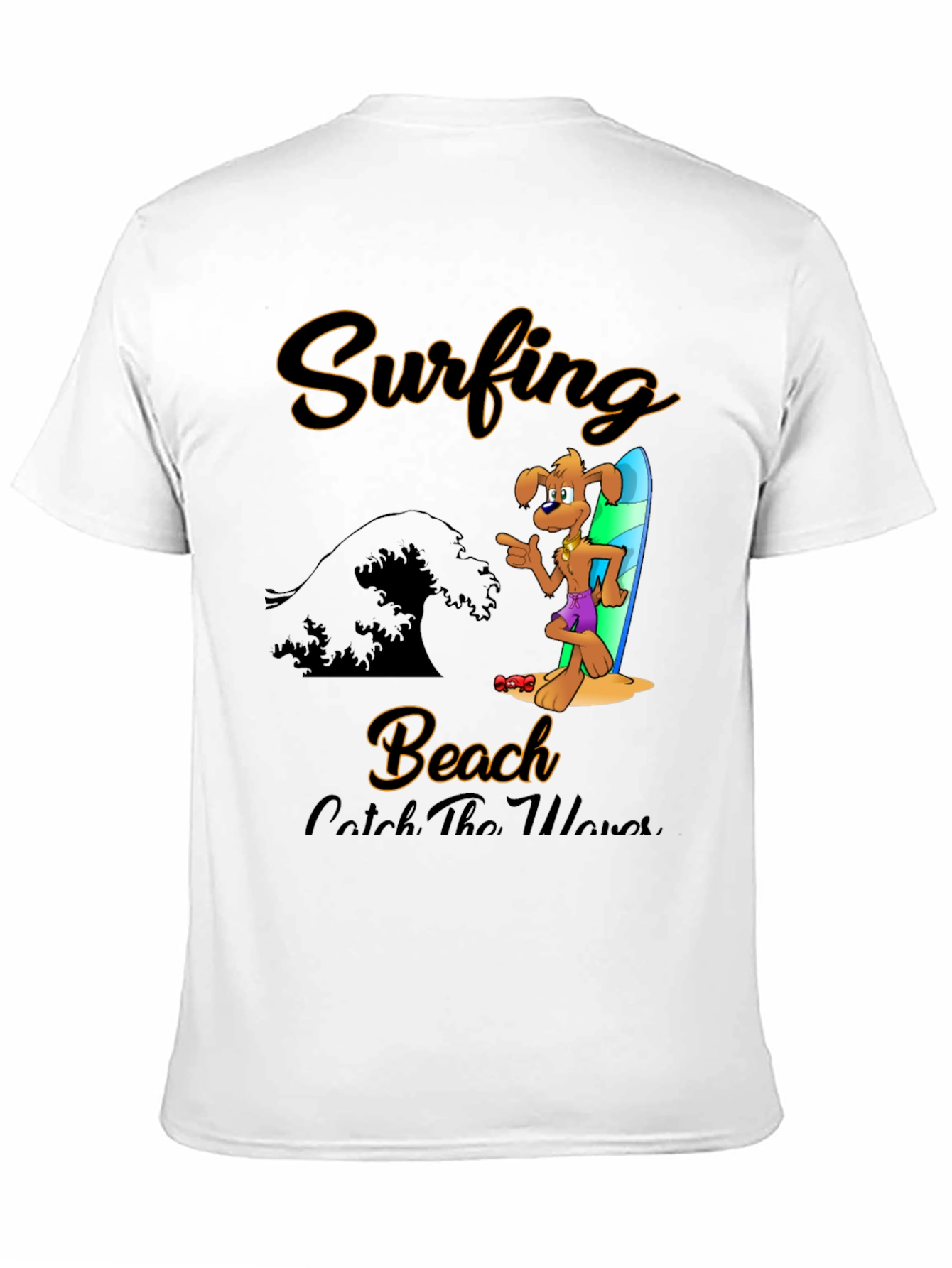 Surfing Beach Dog T-Shirt - Catch the Waves