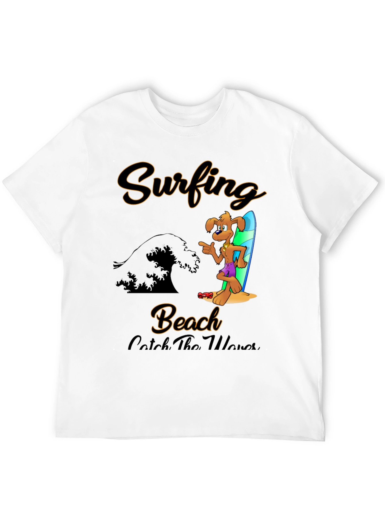 Surfing Beach Dog T-Shirt - Catch the Waves