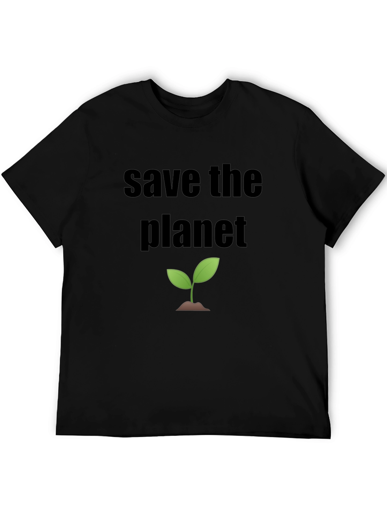 Save the Planet T-Shirt - Black Eco-Friendly Design