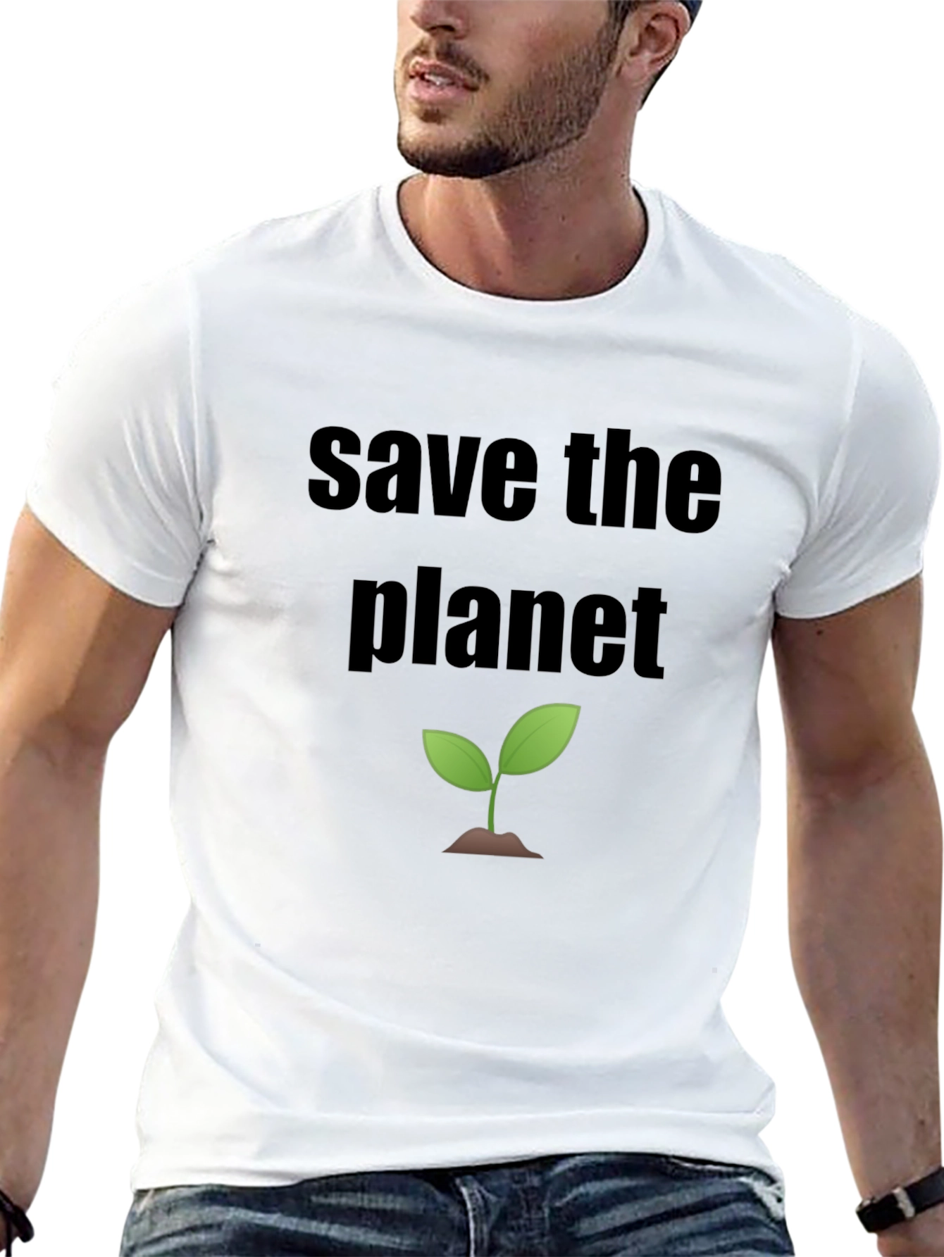 Save the Planet T-Shirt - Black Eco-Friendly Design