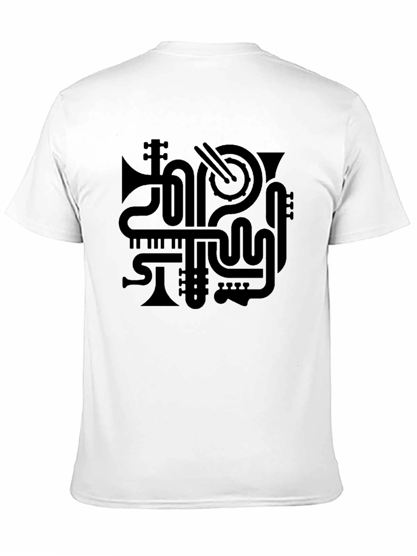 Music Instrument Graphic T-Shirt - Black