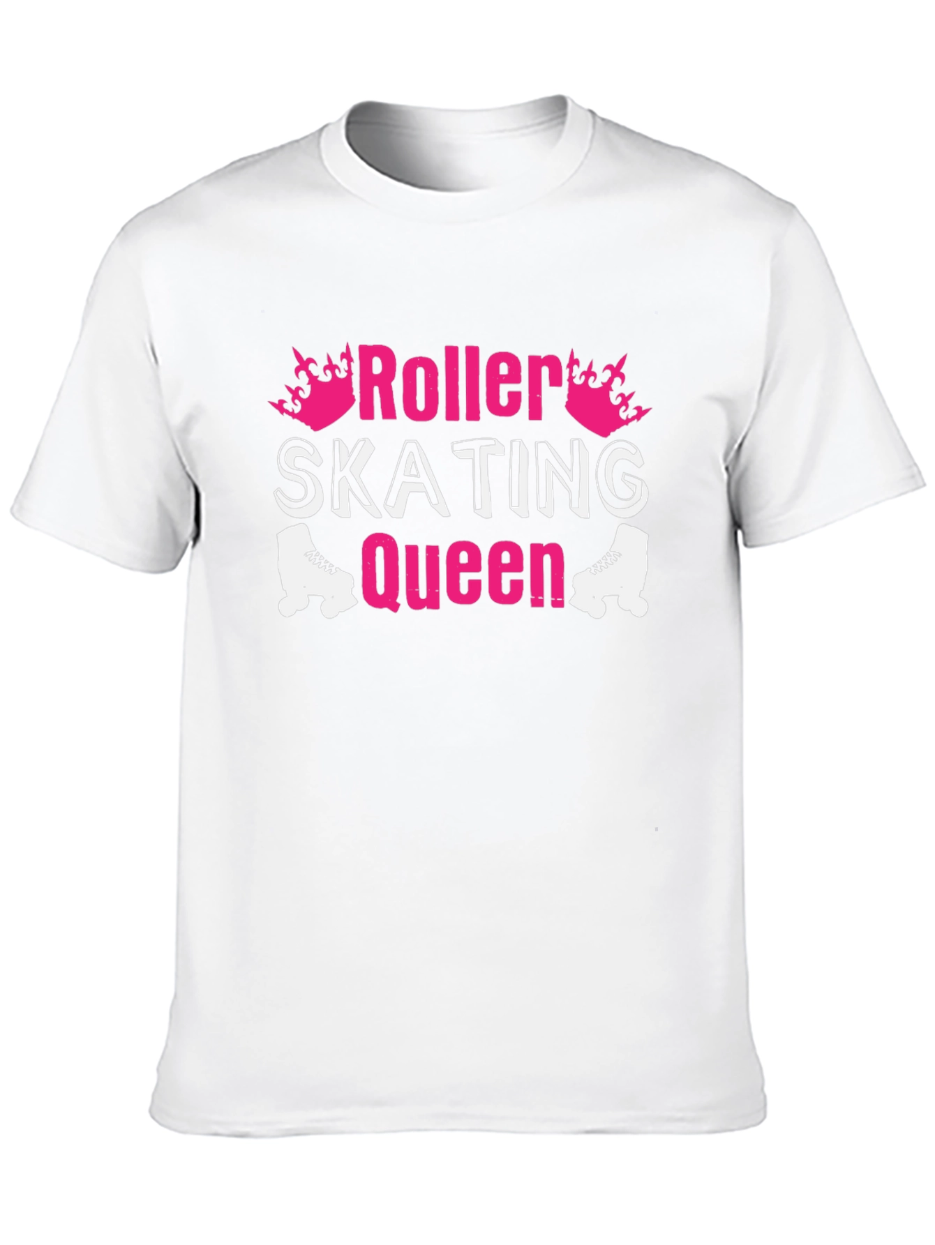 Roller Skating Queen Graphic Tee - Black Cotton T-Shirt
