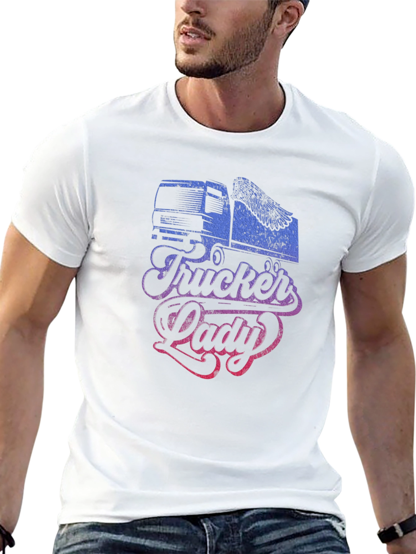 Trucker Lady Graphic Tee - Stylish Comfort