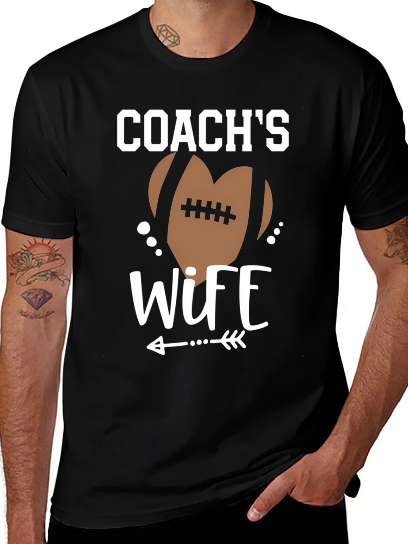 Coachs Wife Football Graphic T-Shirt
