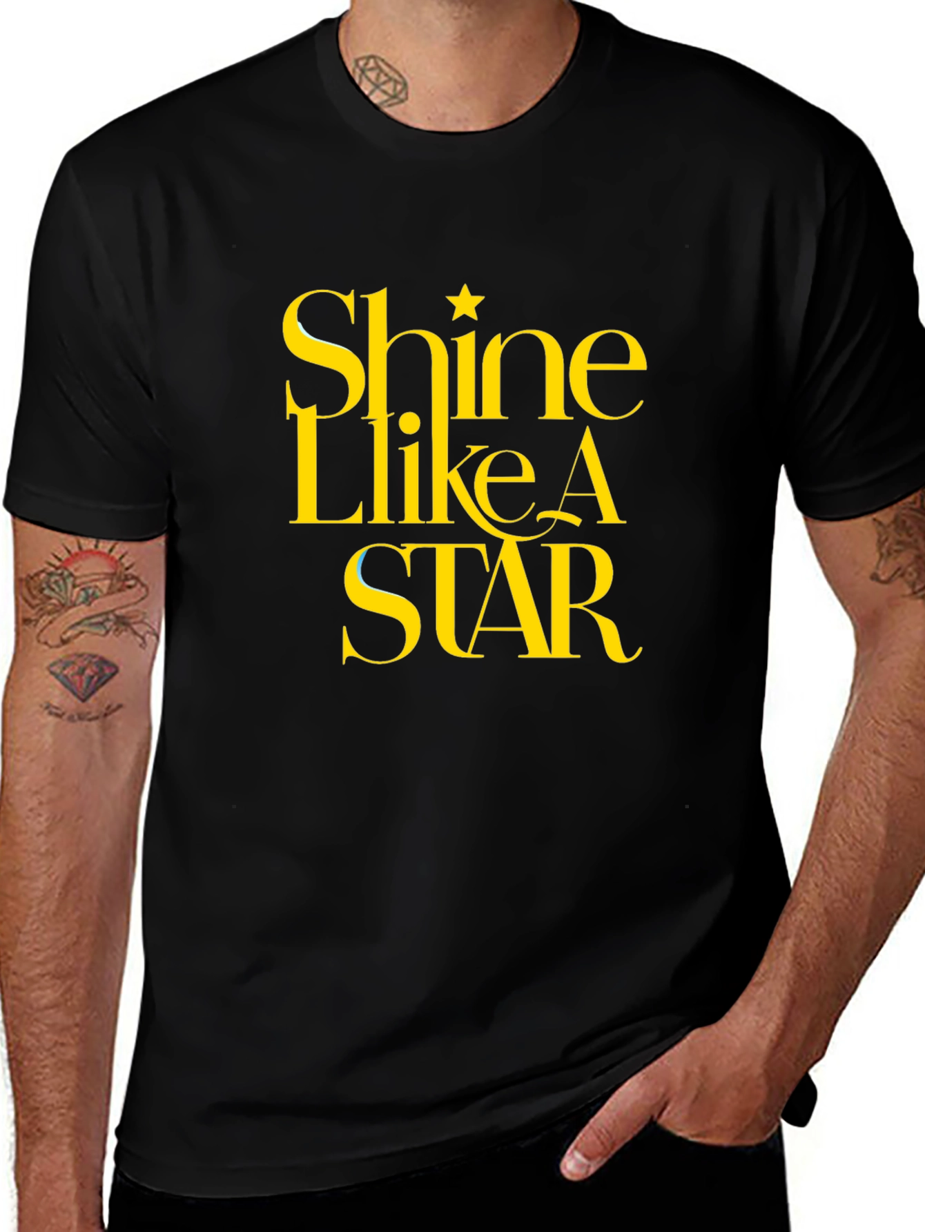 Shine Like A Star Black Graphic Tee