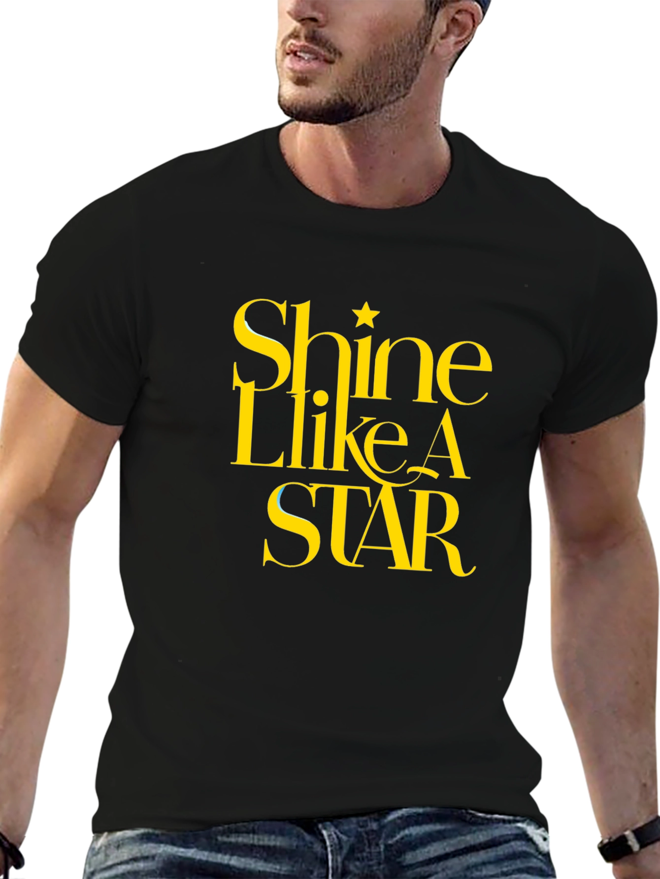 Shine Like A Star Black Graphic Tee