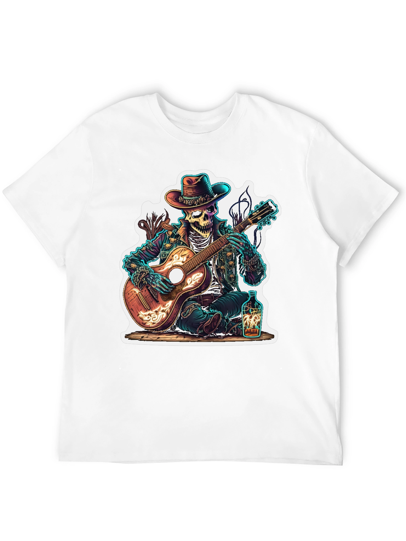 Skeleton Cowboy Guitarist Graphic Tee