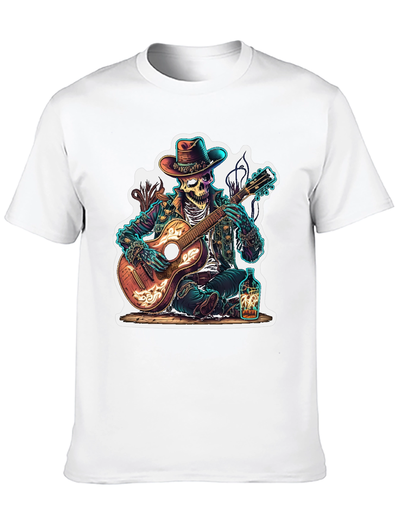 Skeleton Cowboy Guitarist Graphic Tee