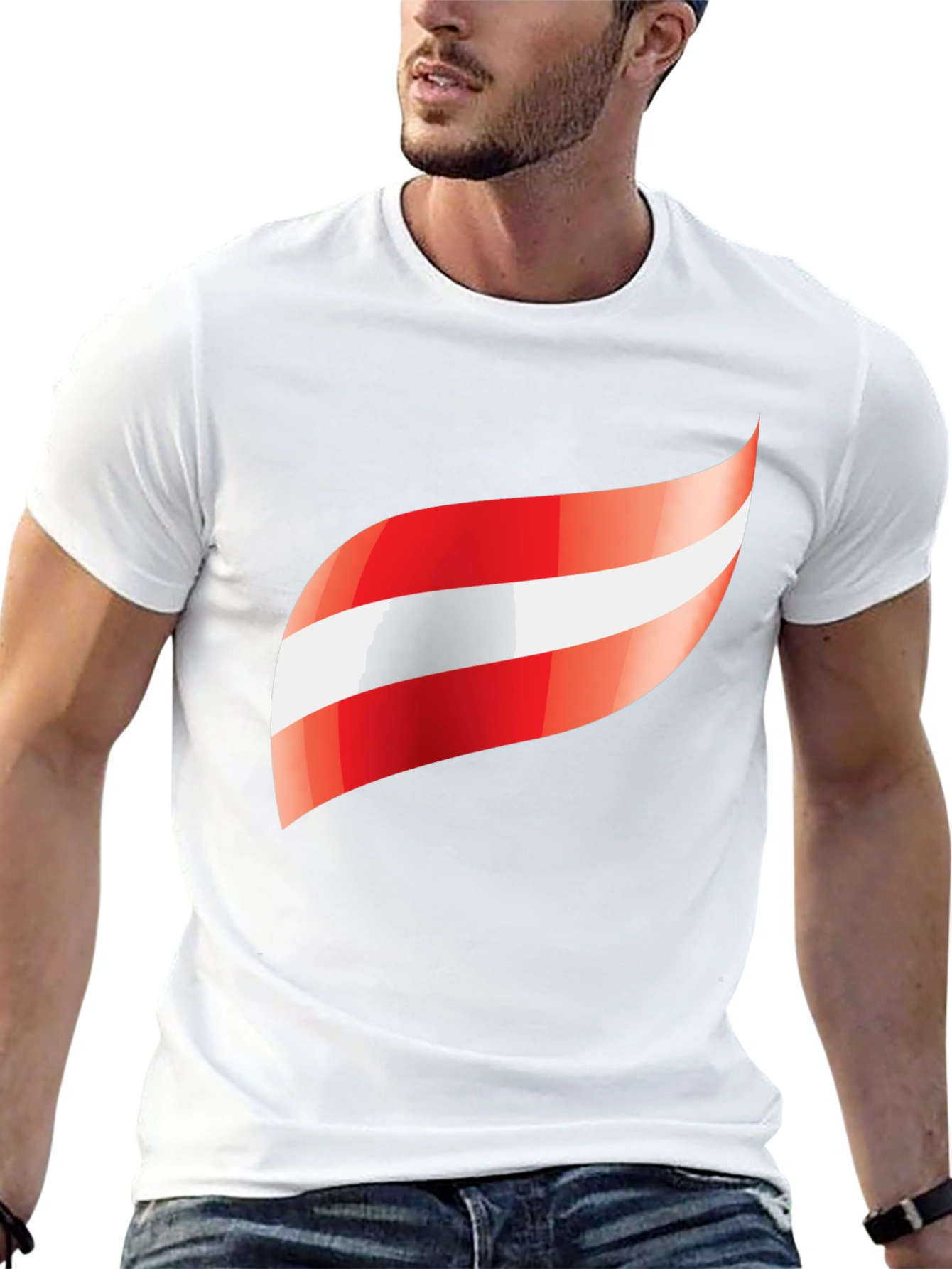 Austria Flag Graphic Black T-Shirt