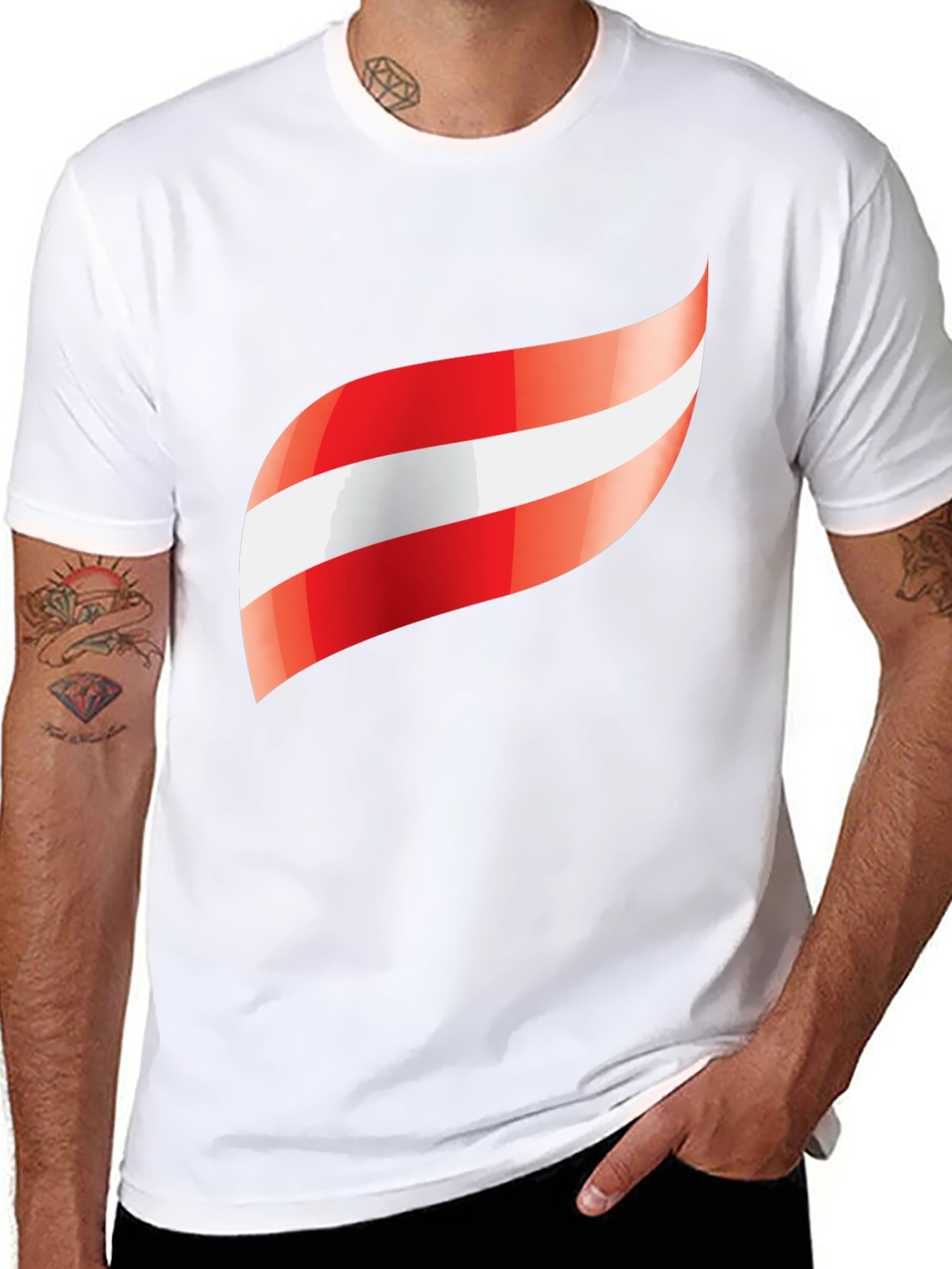 Austria Flag Graphic Black T-Shirt