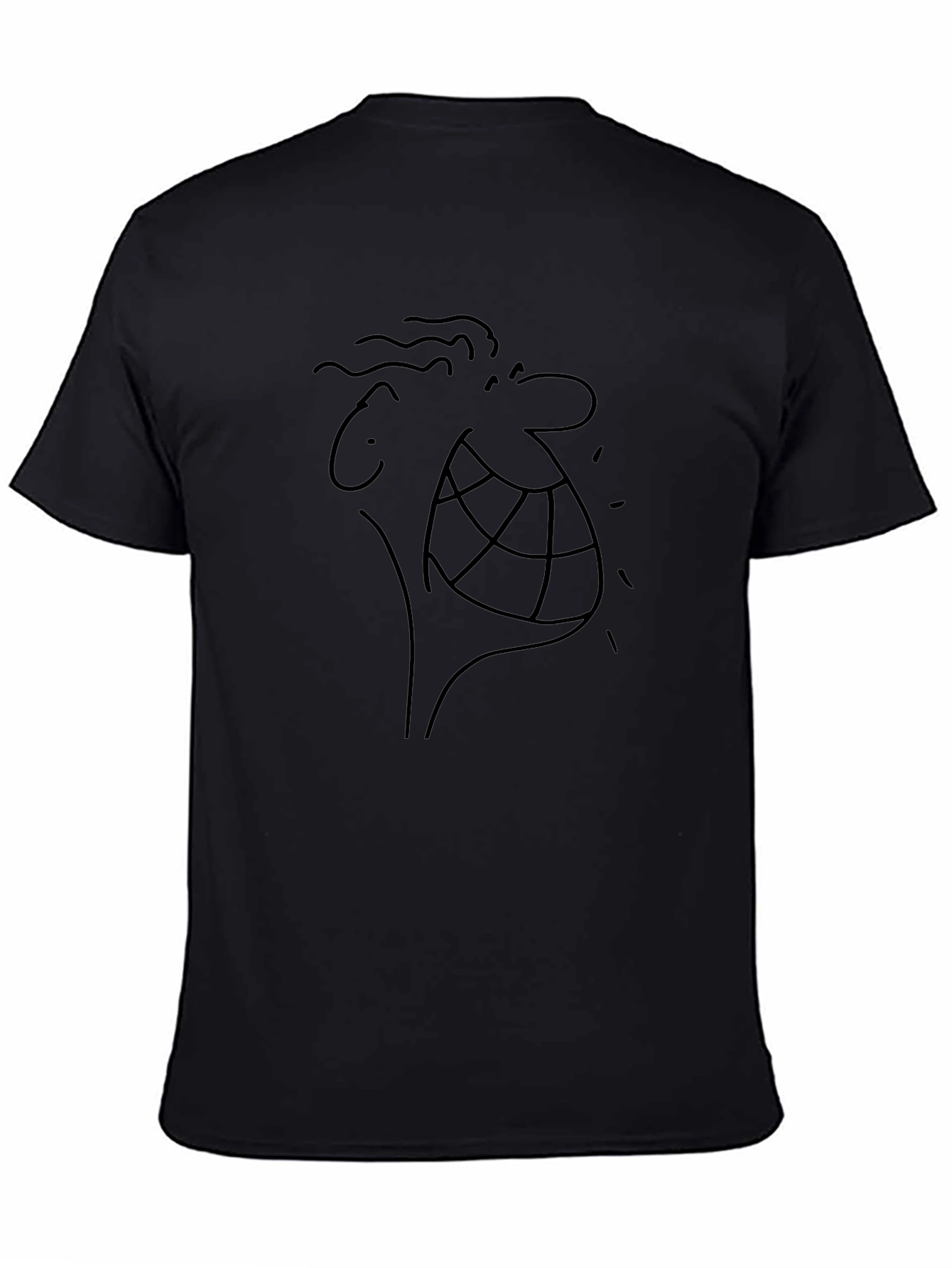 Cartoon Face Black T-Shirt - Unique Graphic Tee