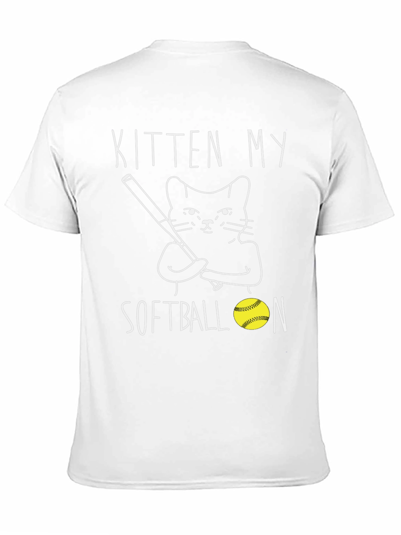 Kitten My Softball T-Shirt Black Graphic Tee