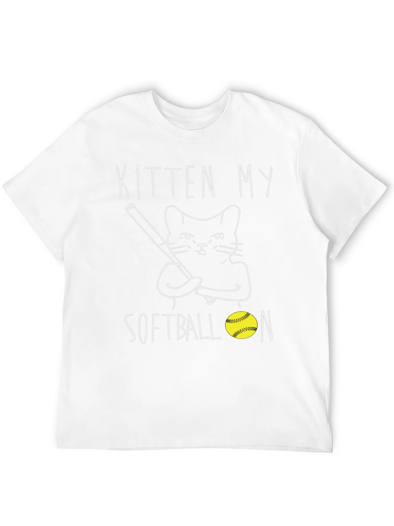 Kitten My Softball T-Shirt Black Graphic Tee