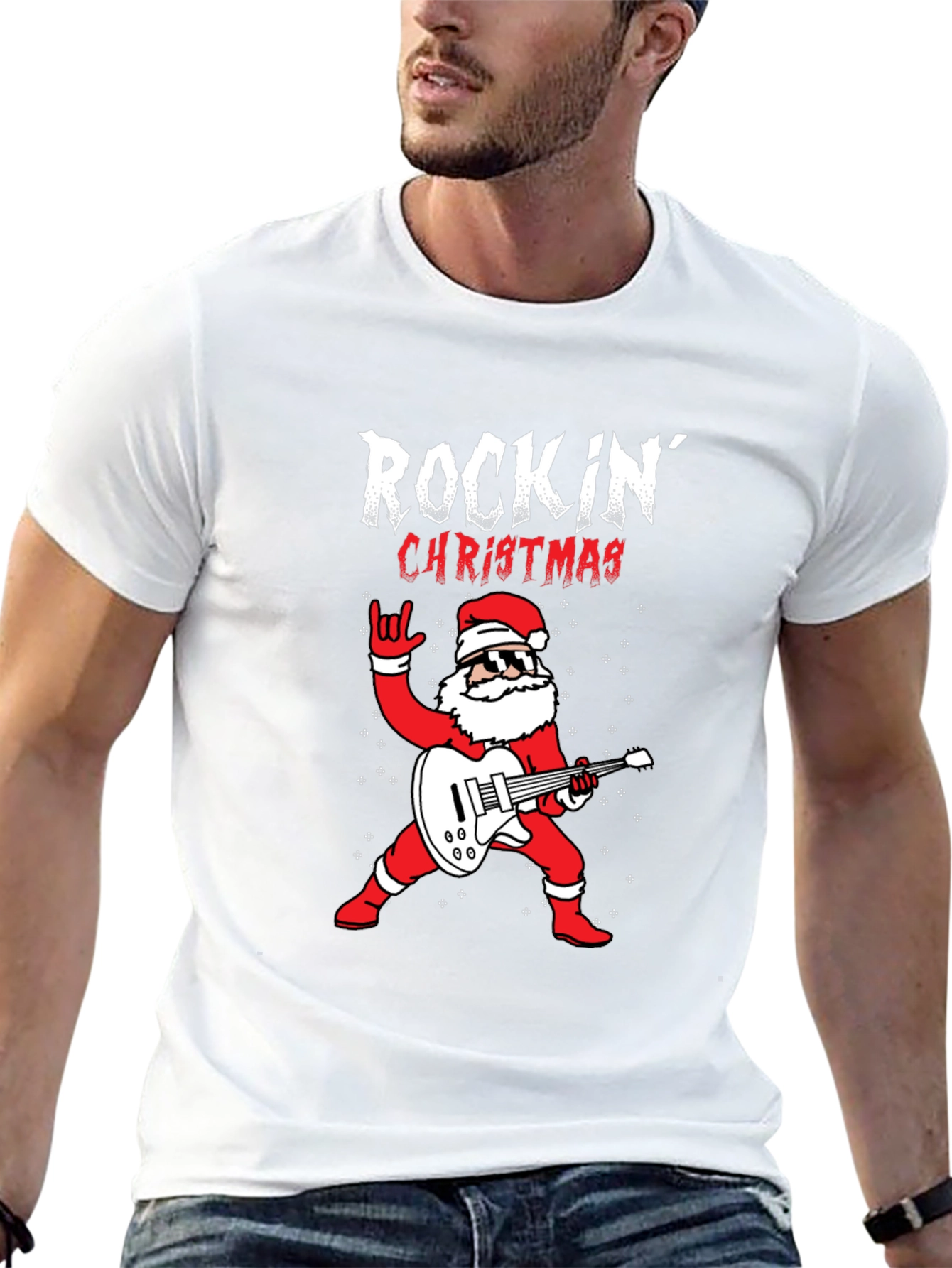 Rockin Christmas Santa T-Shirt