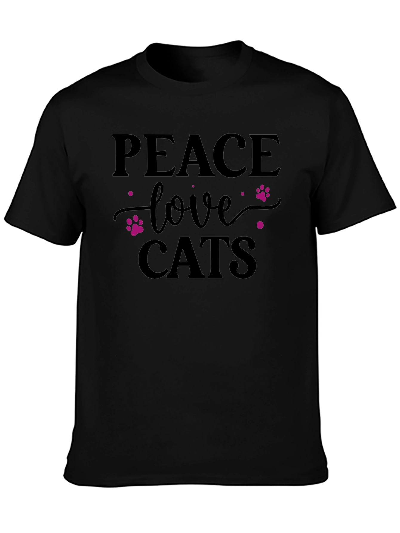 Peace Love Cats Graphic Tee - Soft Cotton Shirt