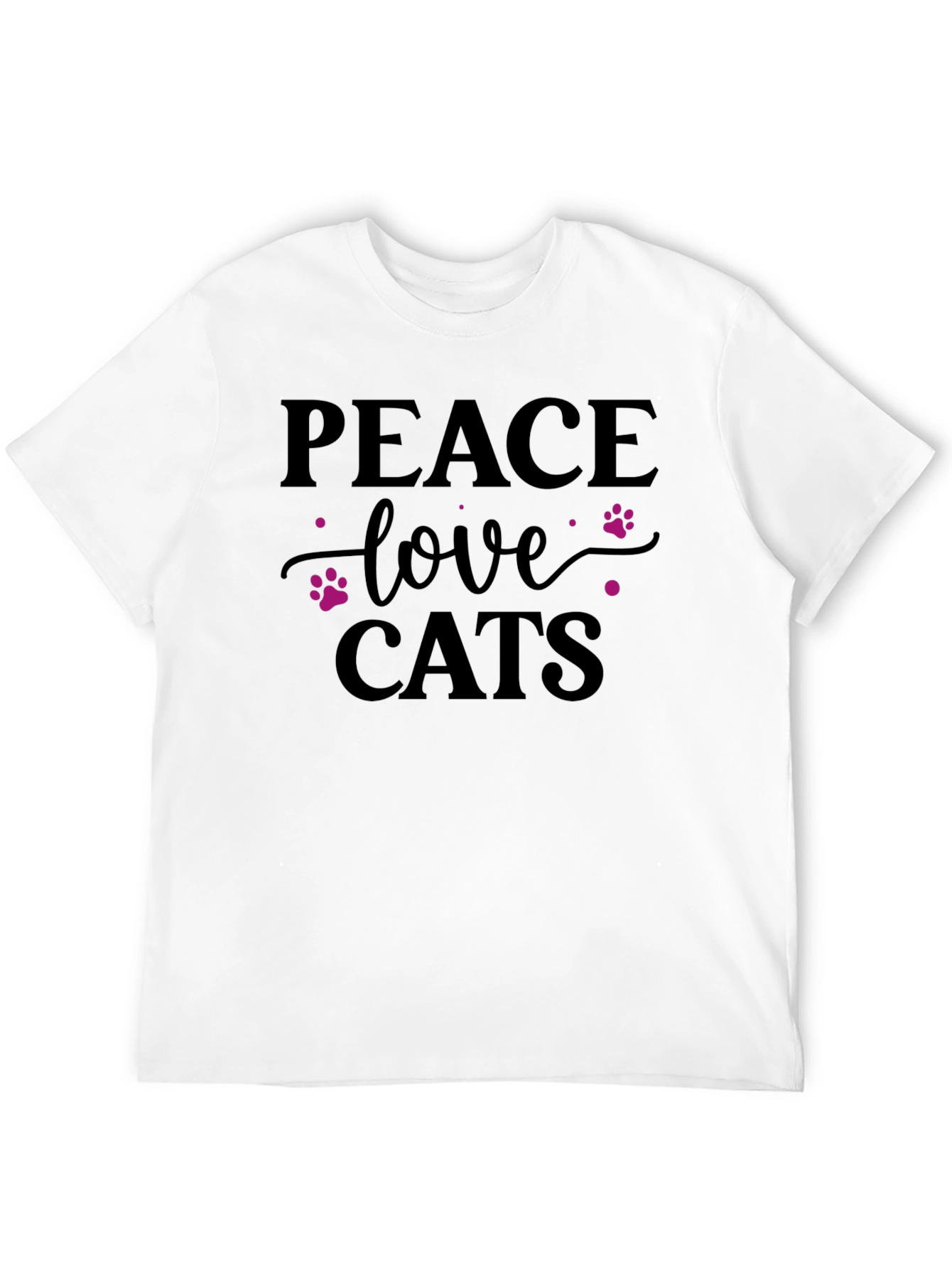 Peace Love Cats Graphic Tee - Soft Cotton Shirt