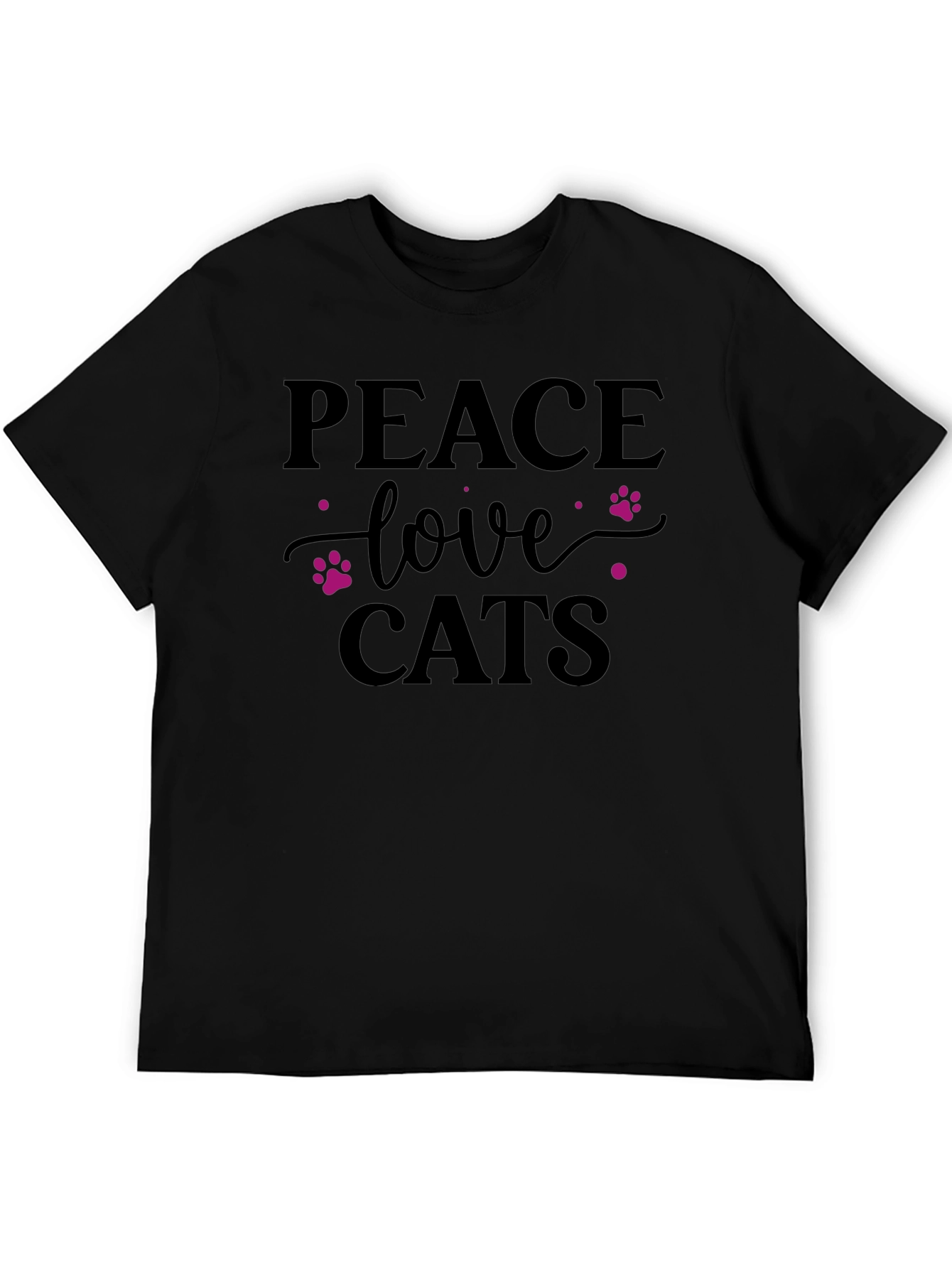 Peace Love Cats Graphic Tee - Soft Cotton Shirt