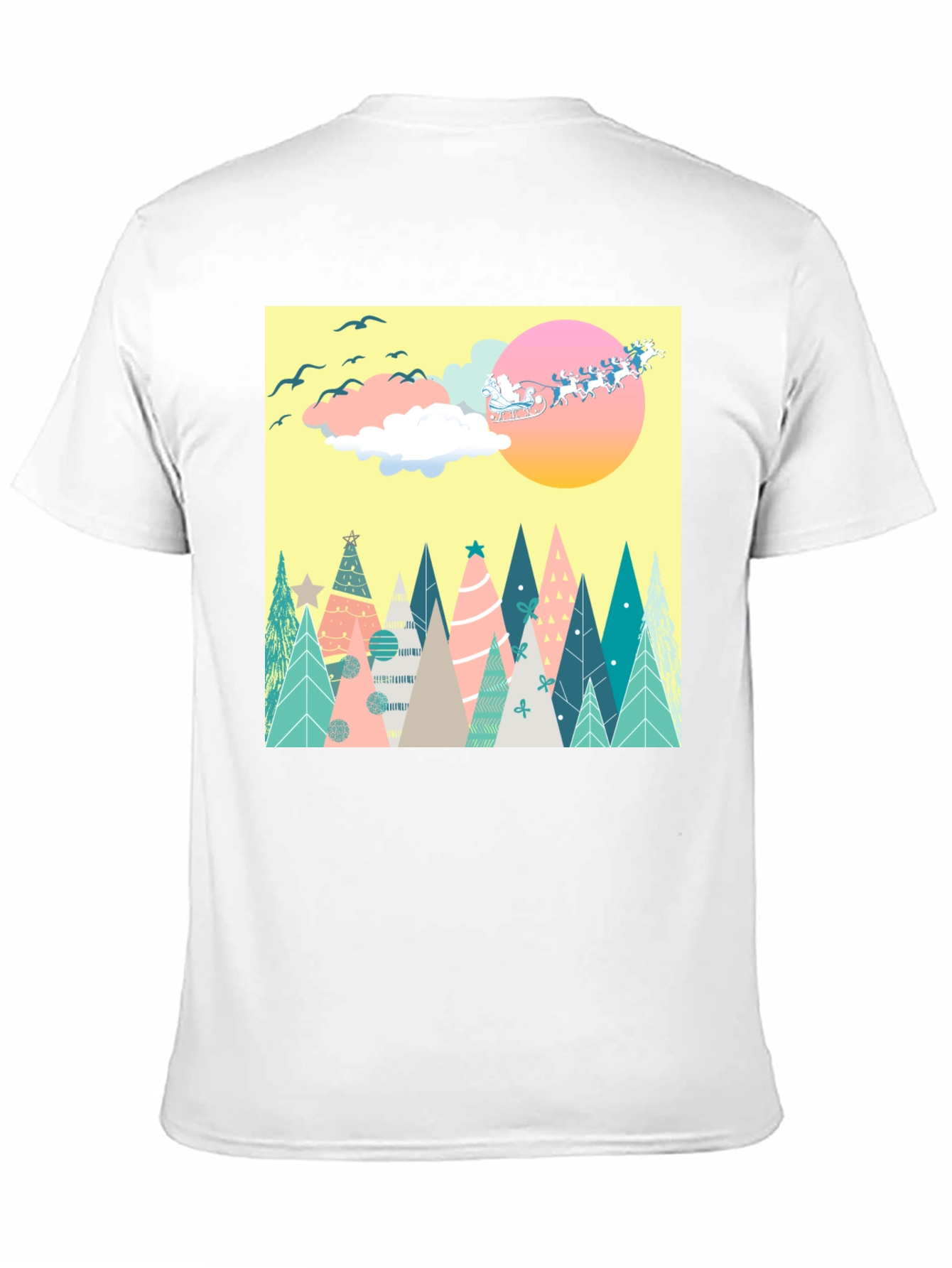 Holiday Trees Santa Sleigh Graphic Tee