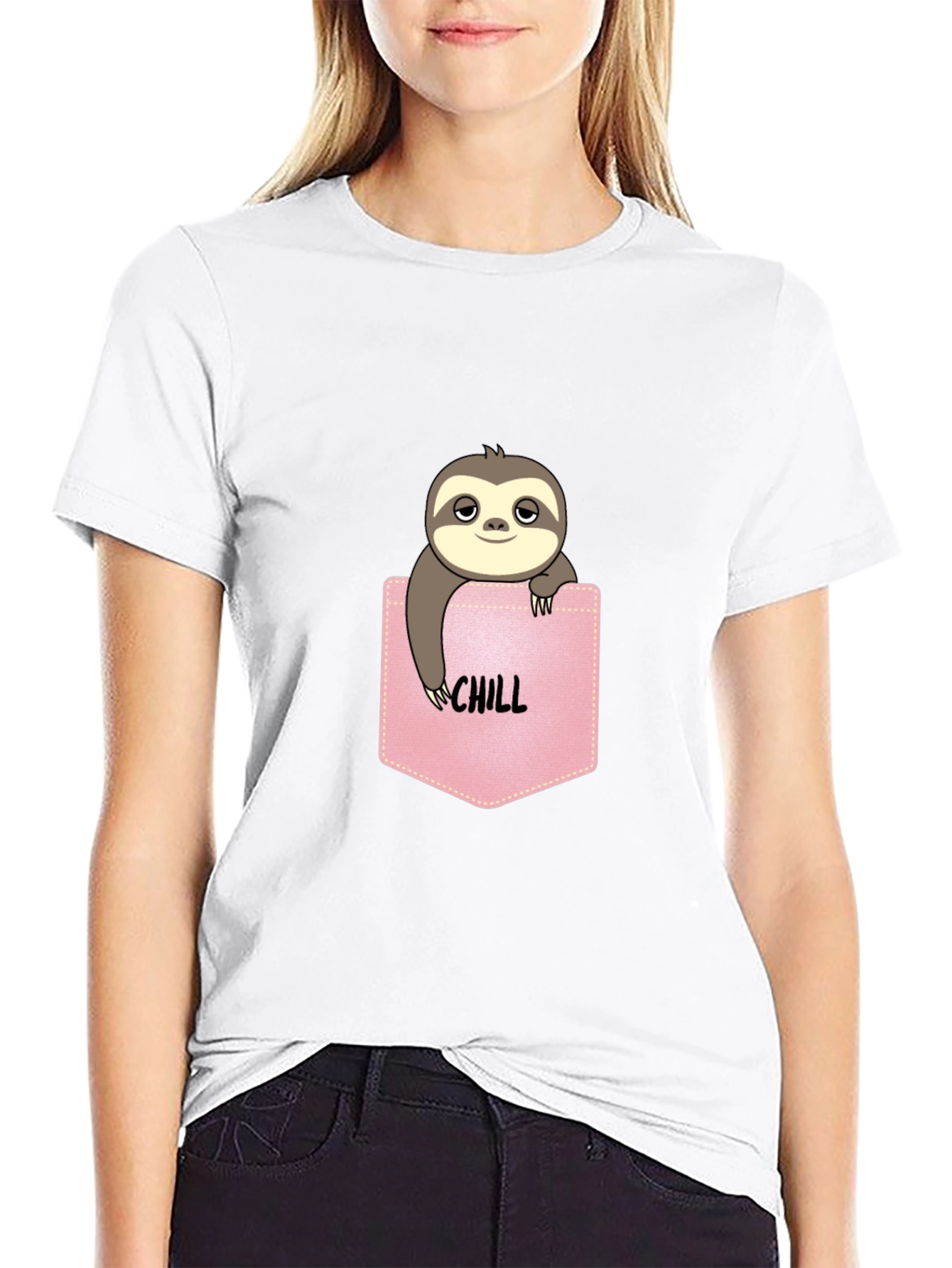 Chill Sloth Pocket Tee - Relaxed Fit