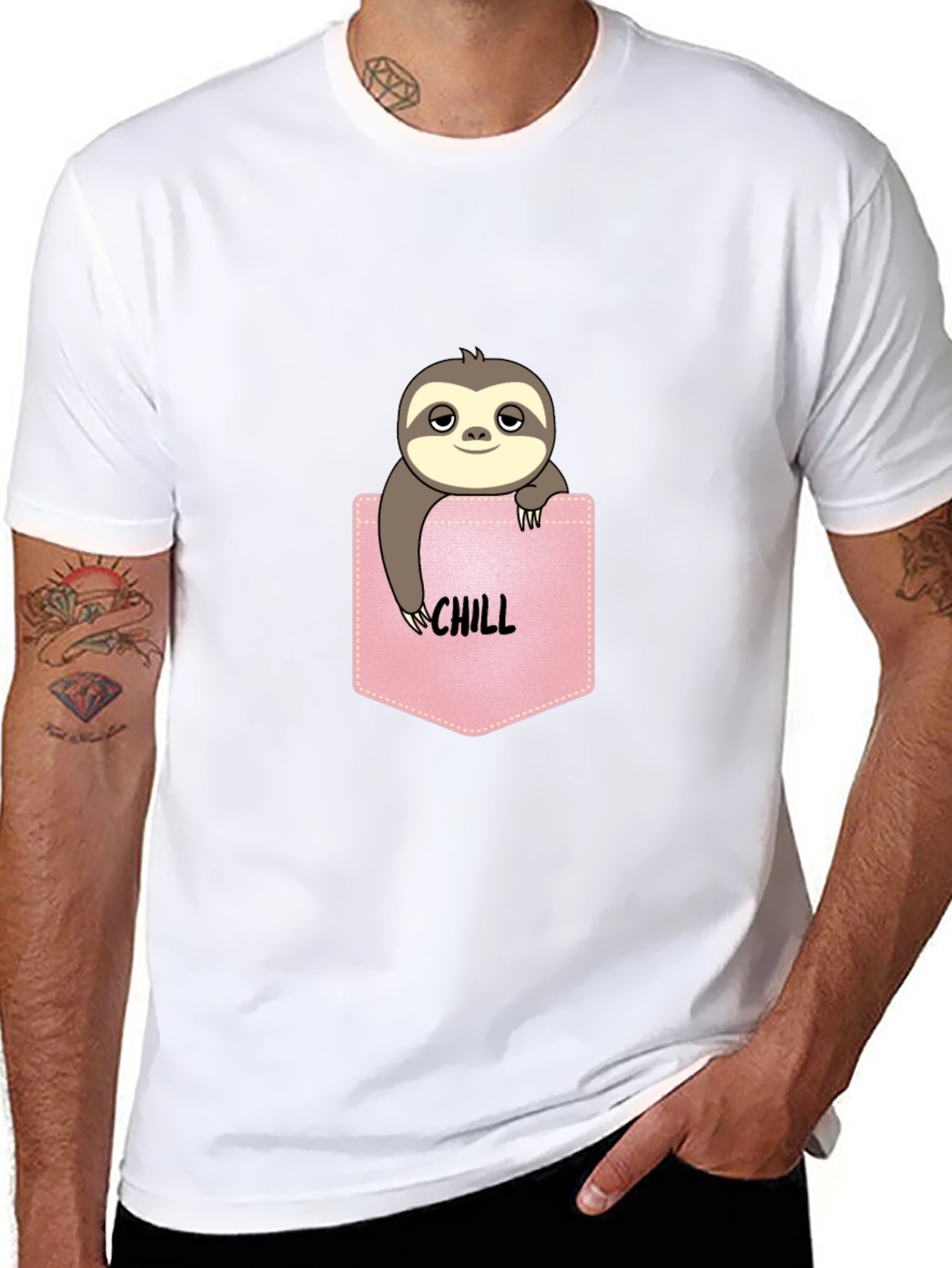 Chill Sloth Pocket Tee - Relaxed Fit