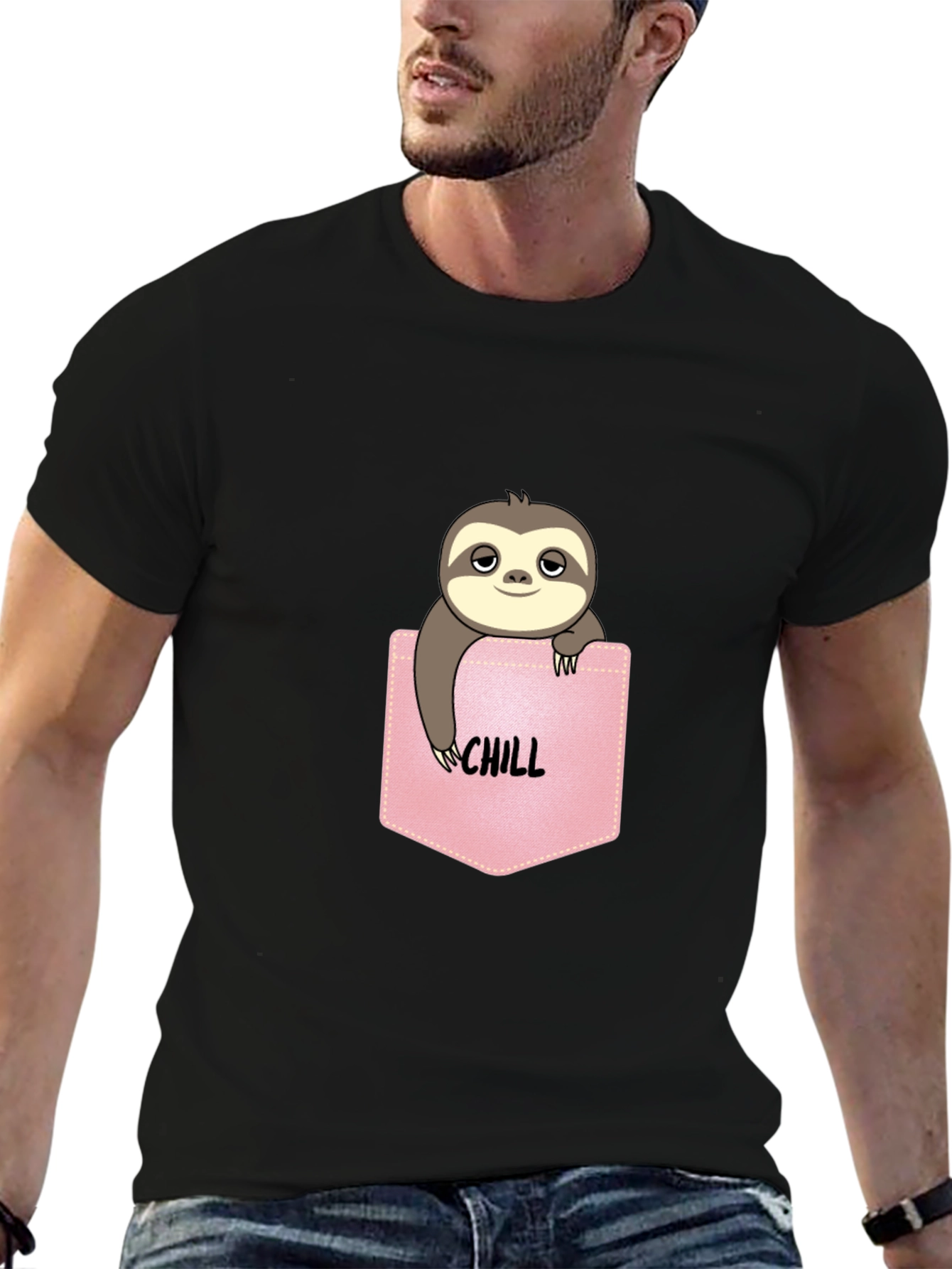 Chill Sloth Pocket Tee - Relaxed Fit