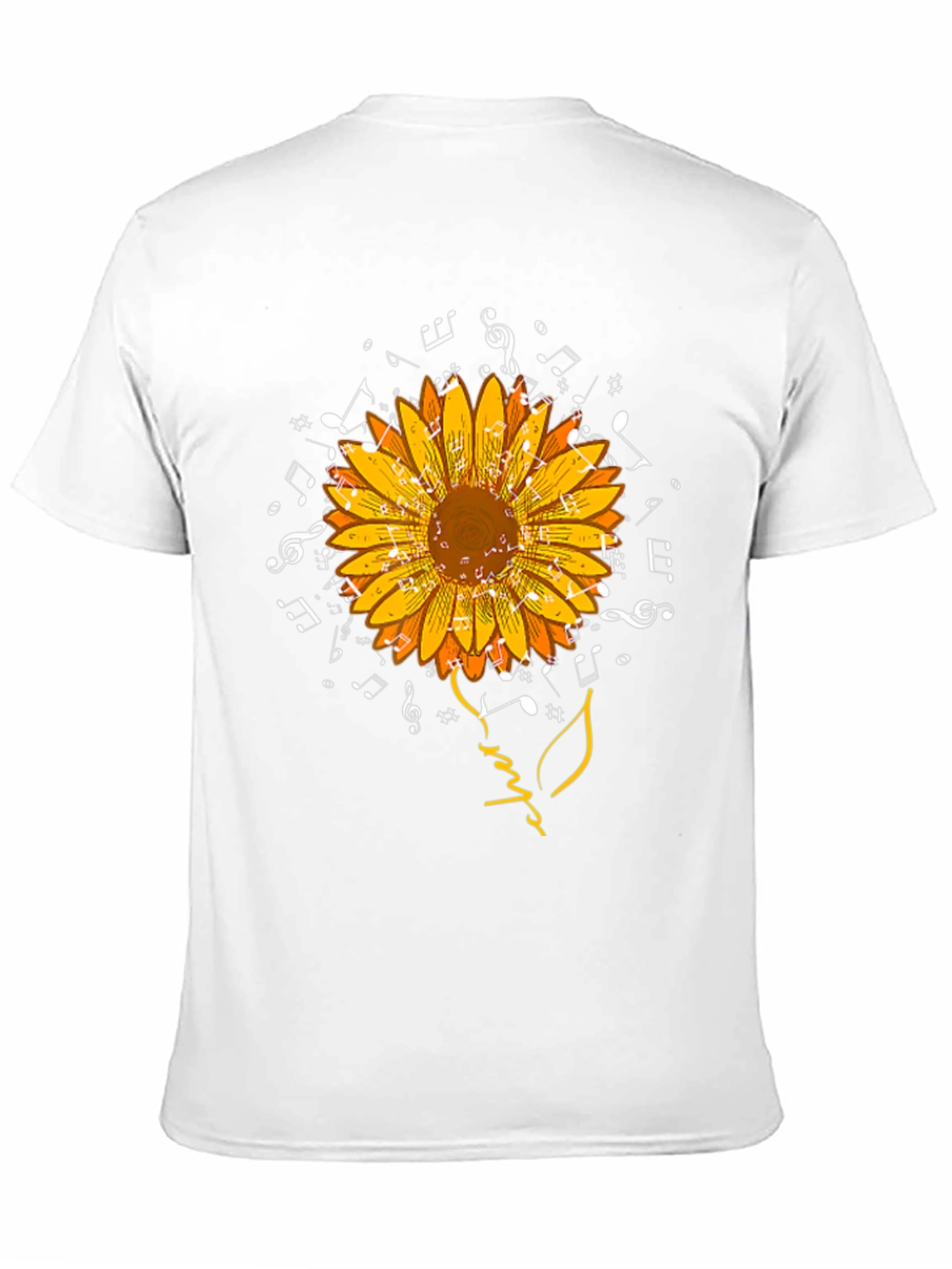 Musical Sunflower Graphic Tee - Black