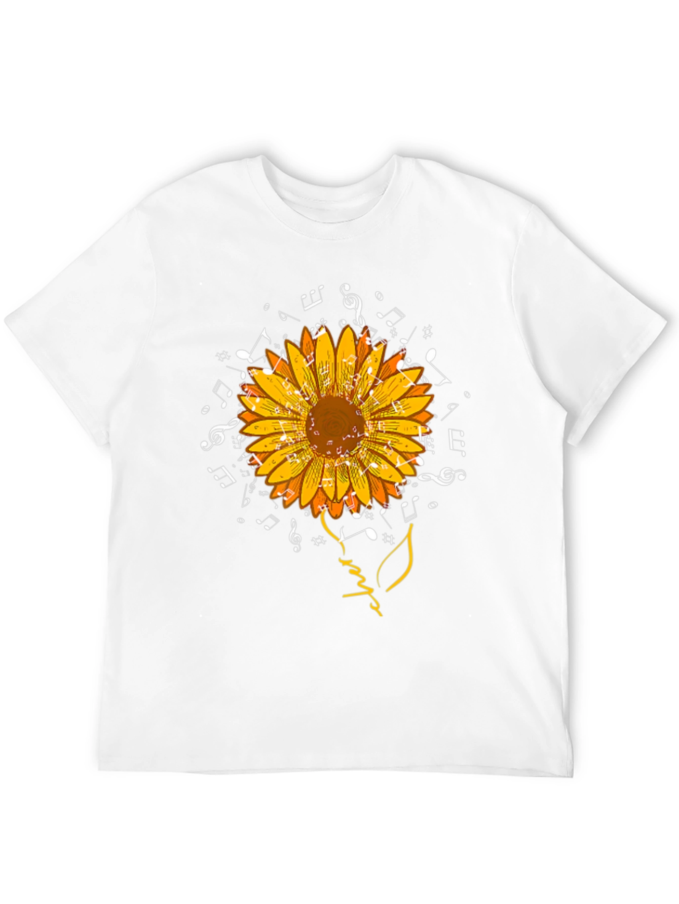 Musical Sunflower Graphic Tee - Black